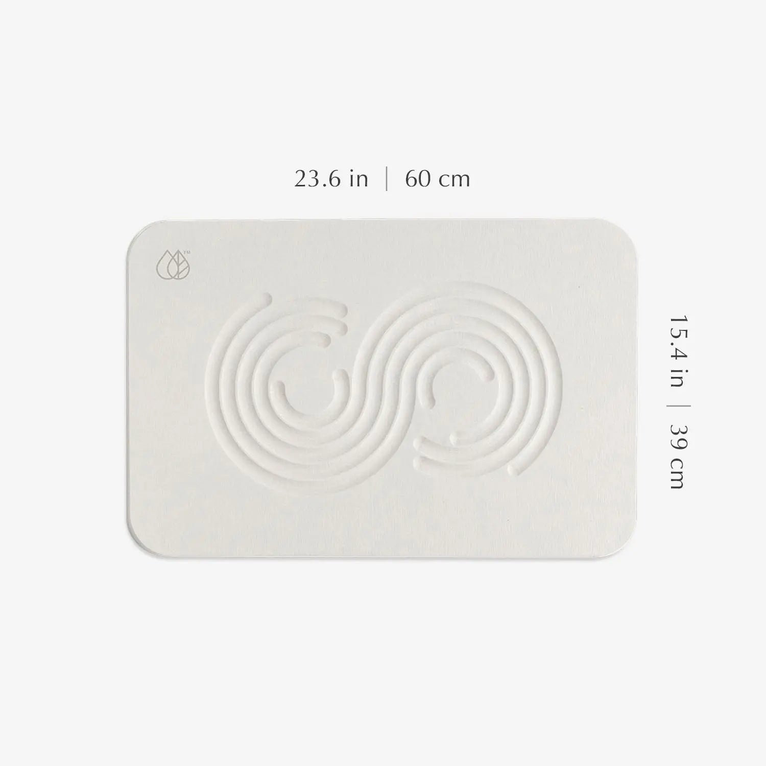Sandstone zen bath stone mat dimensions 23.6 by 15.4 inches (60cm by 39 cm)
