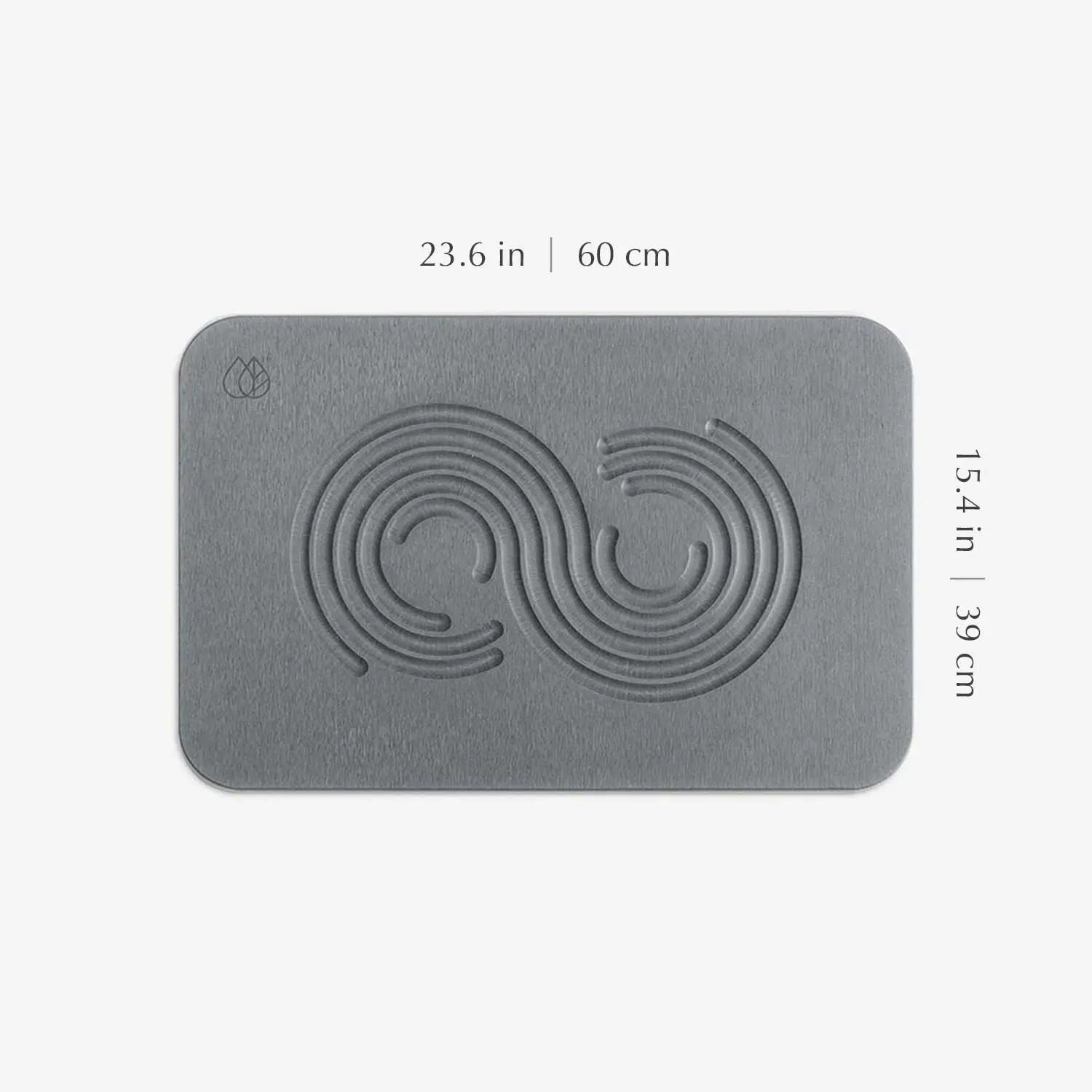 Slate zen bath stone mat dimensions 23.6 by 15.4 inches (60cm by 39 cm)