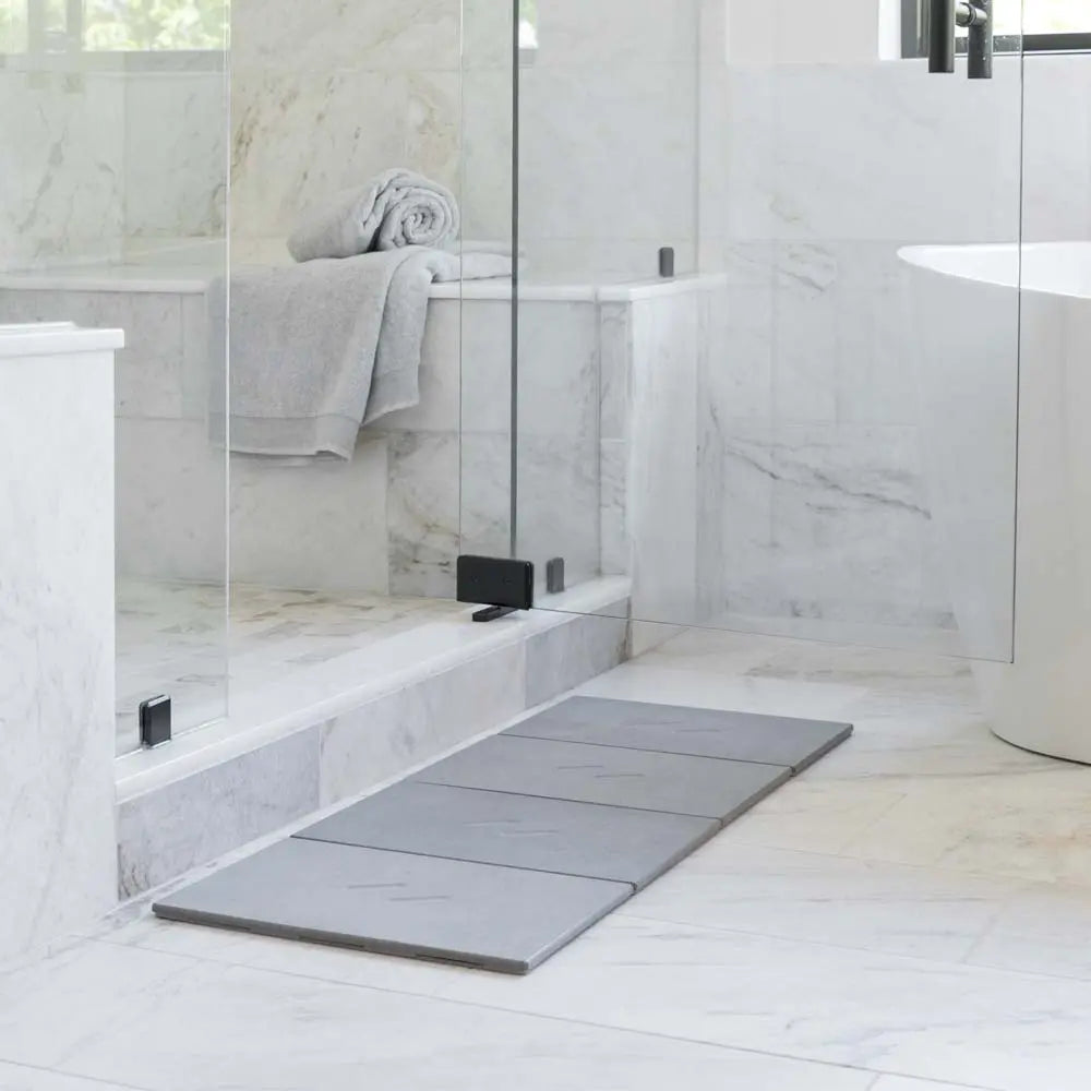 Dorai Home Large Bath Stone Luxury Bathmat Instantly Removes Water Non-Slip Surface Modern and Stylish Design Customizable Blueprint Sandstone