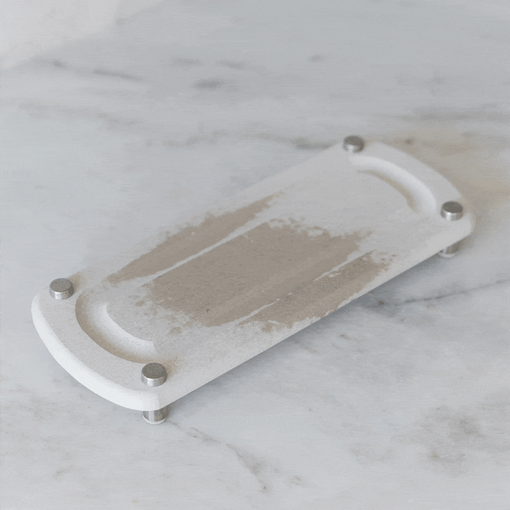 video of sandstone sink caddy quick drying