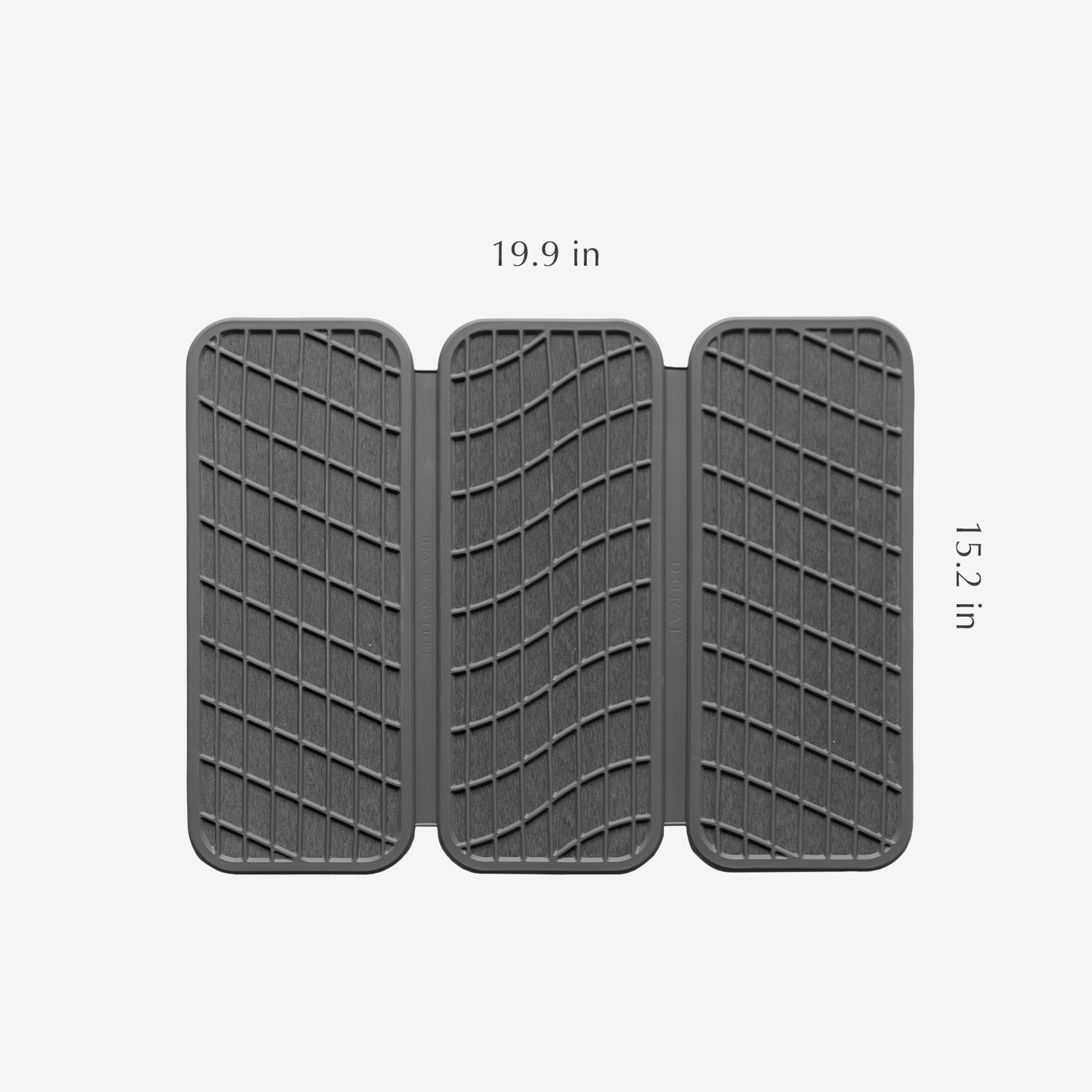 modern stone dish pad in grey with dimensions