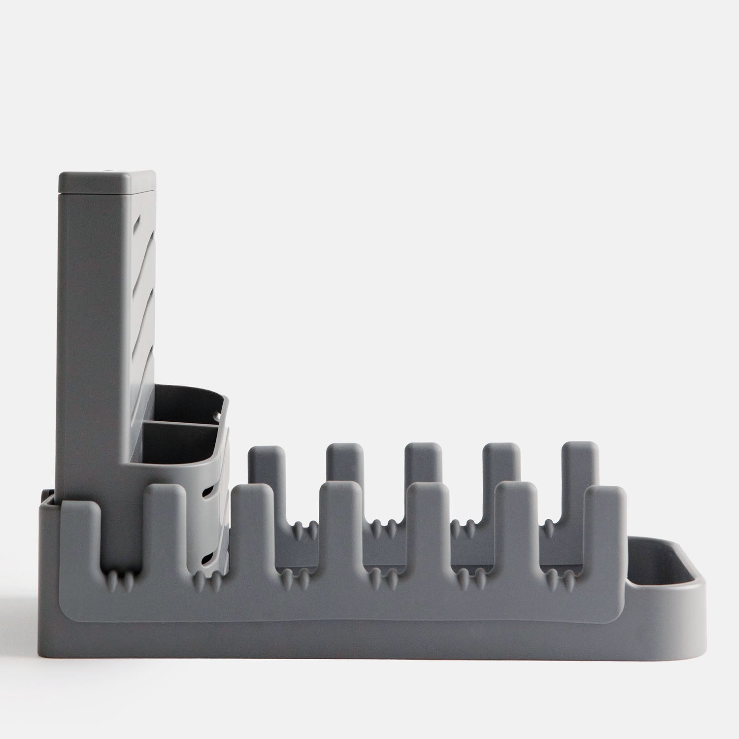 dark grey dish pad rack side view