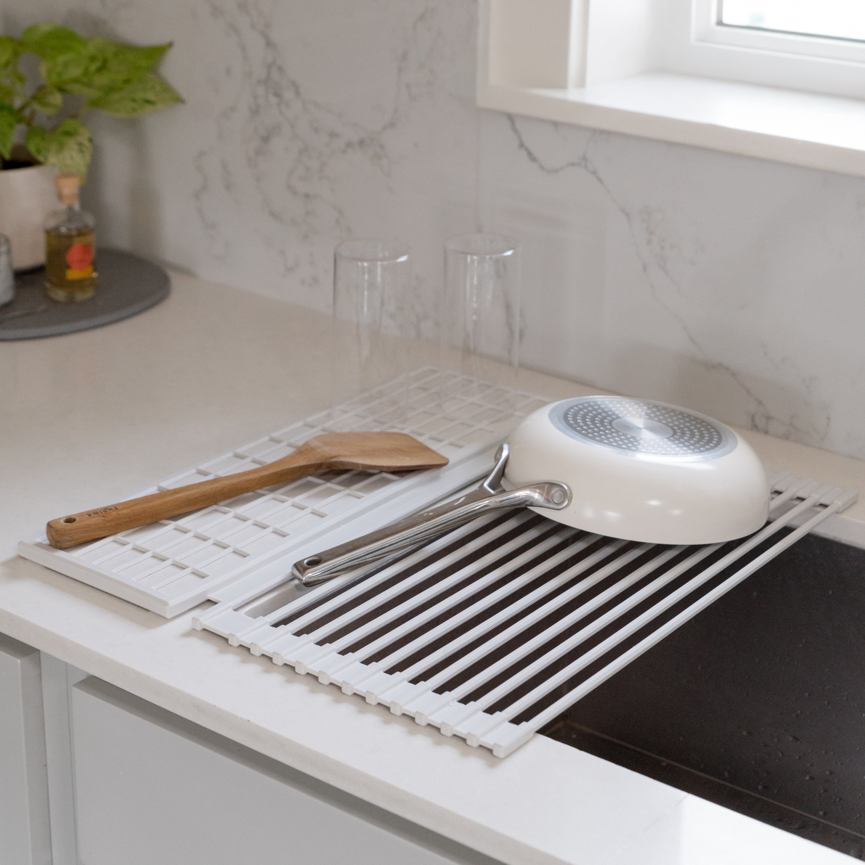 Over the Sink Dish Pad + Stone Sink Caddy Bundle