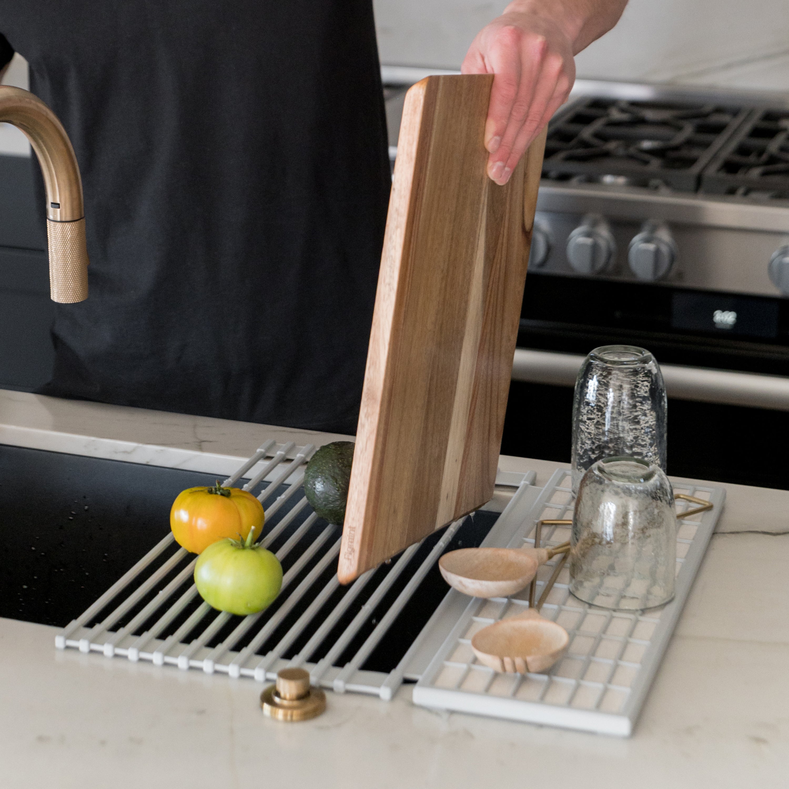 Over the Sink Dish Pad + Stone Sink Caddy Bundle
