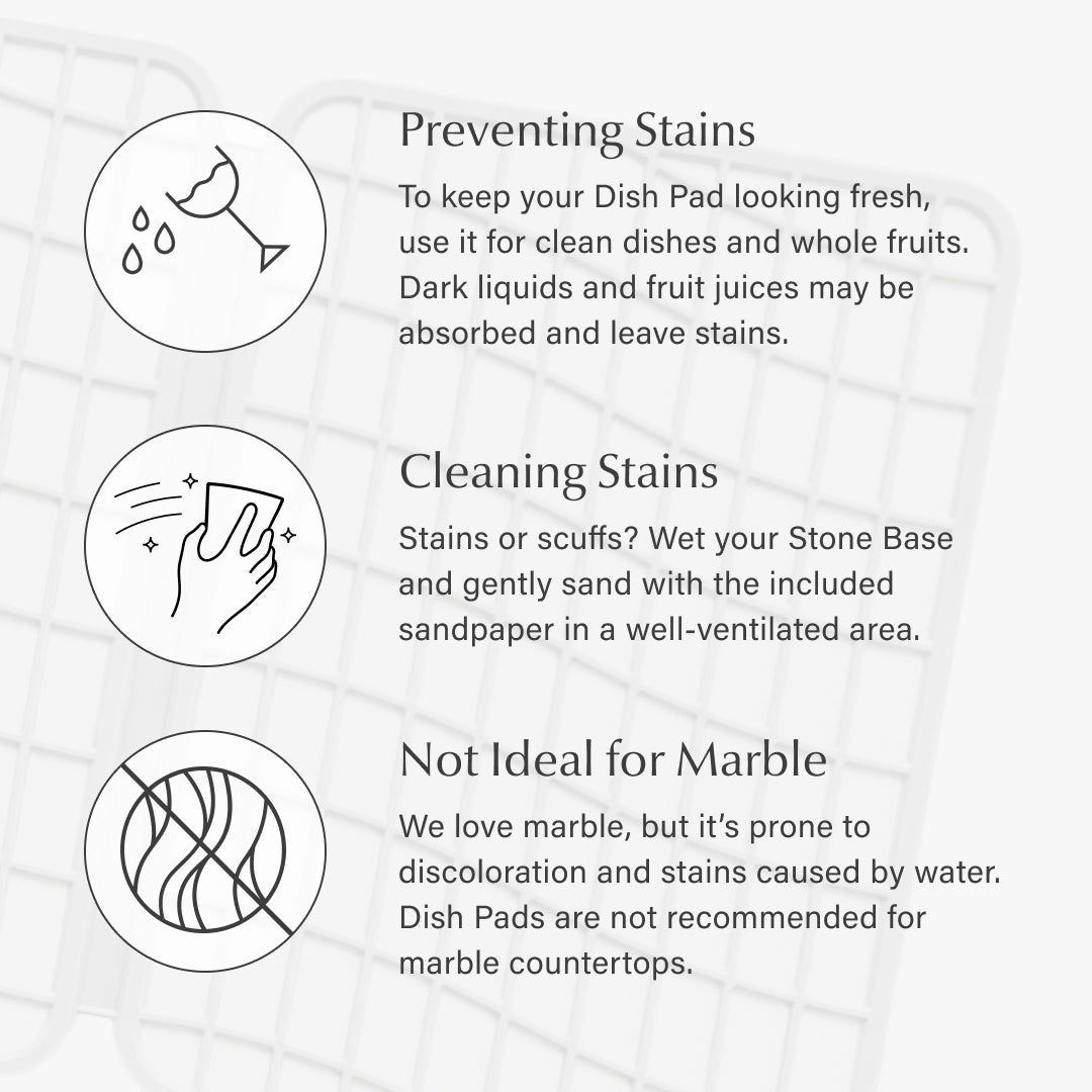 educational graphic on stain prevention and cleaning