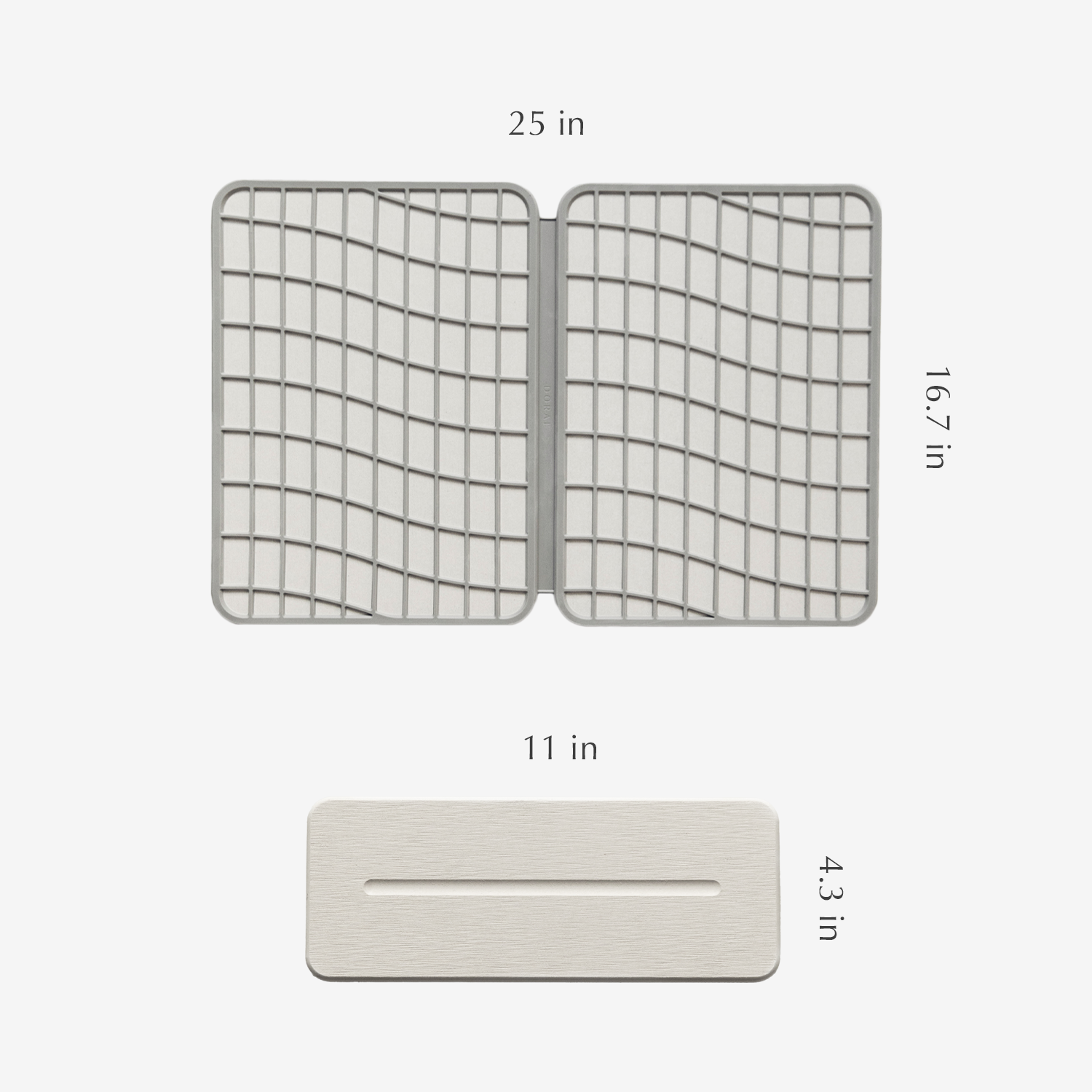 dimensions of large dish pad and sink caddy