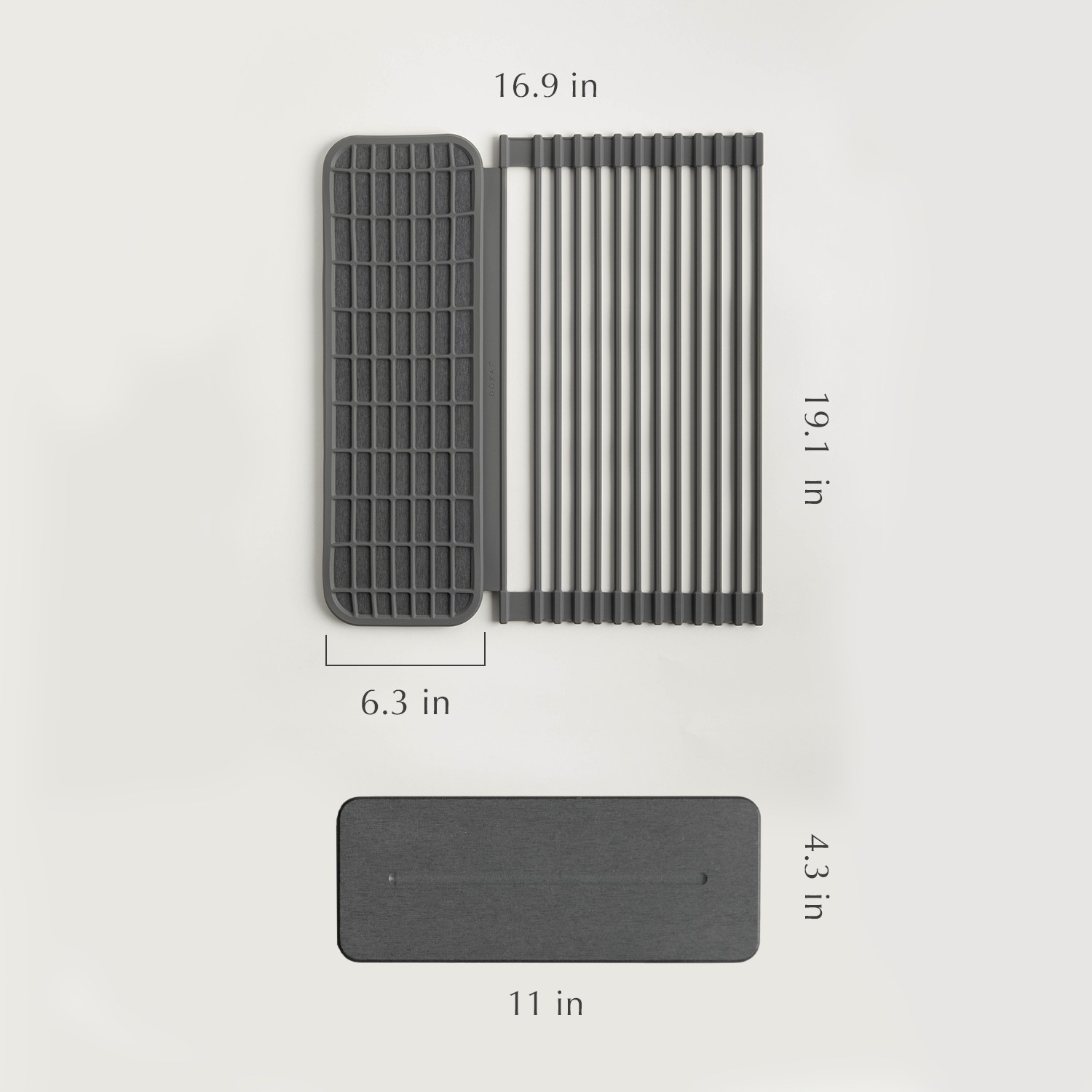 dimensions of over the sink dish pad and stone sink caddy