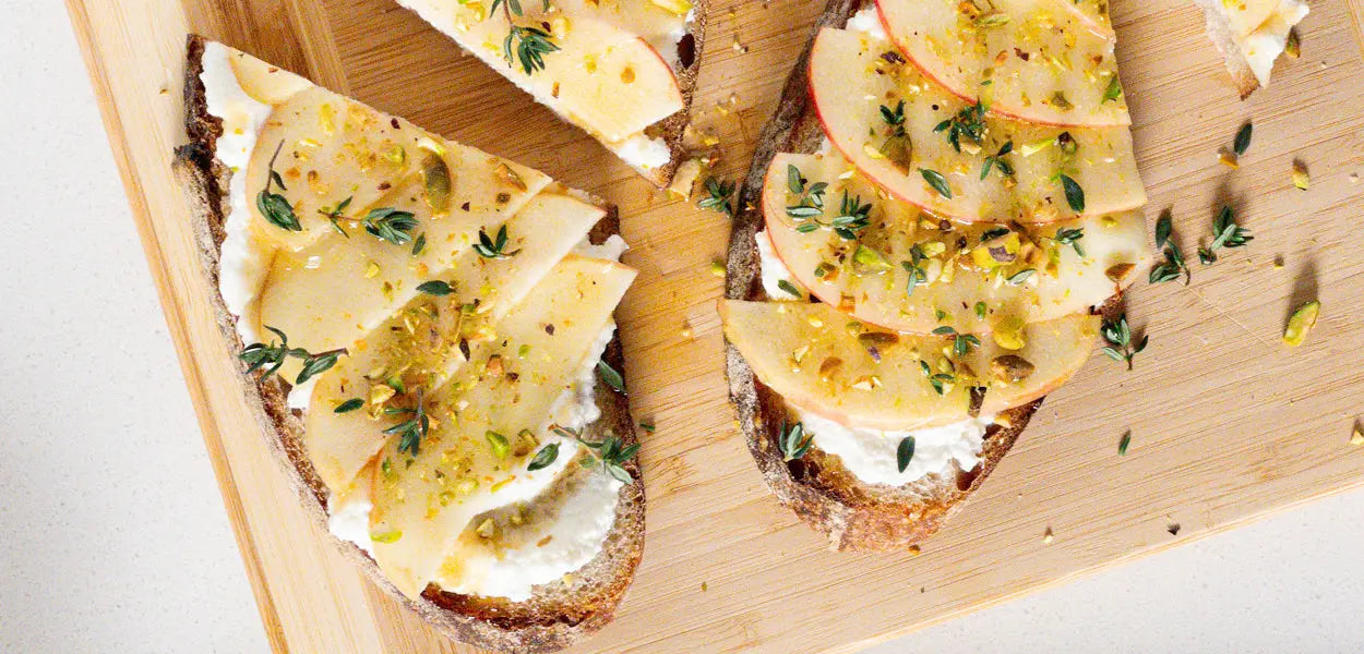 Apple ricotta toast