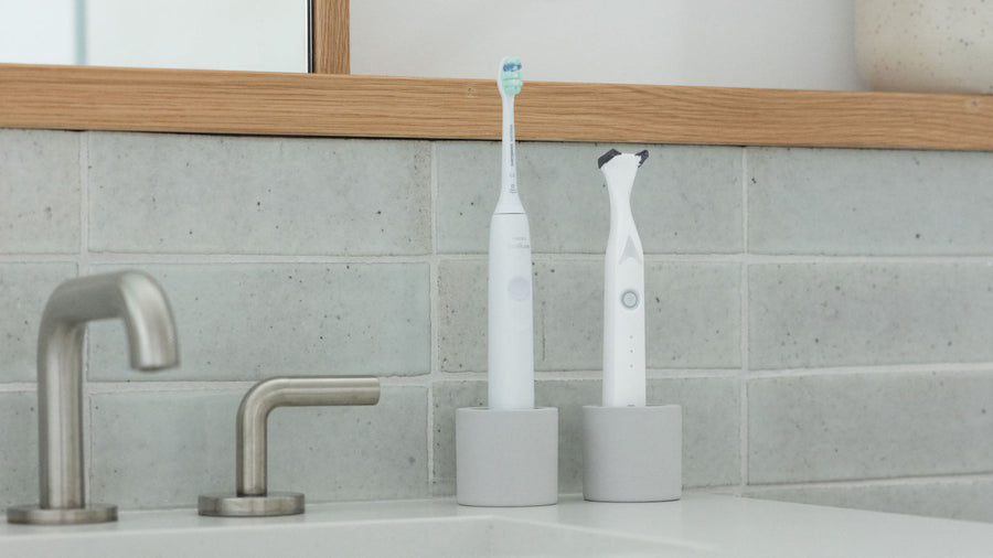 electric toothbrush holder set made from diatomaceous earth - Dorai Home