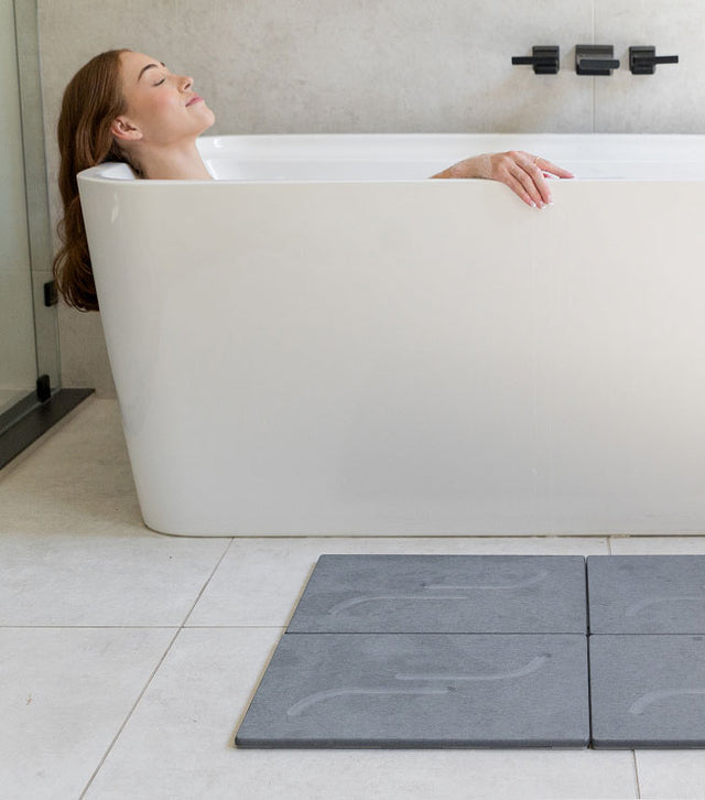 Find your perfect bath stone with large, free-standing tub.