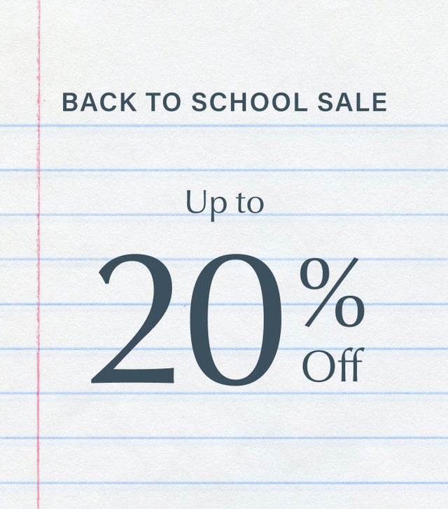 Save up to 20% during Back to School Sale.