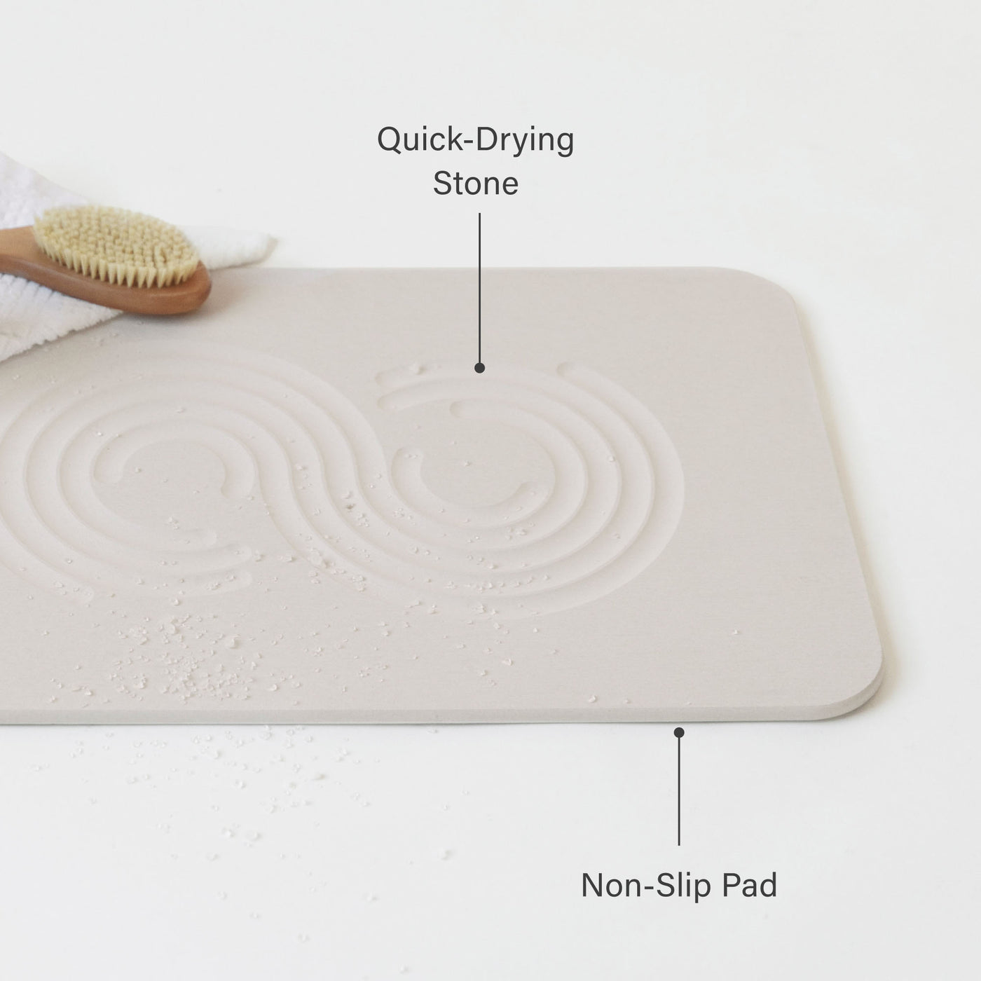 Original bath stone in Sandstone. Quick-drying stone, non-slip pad