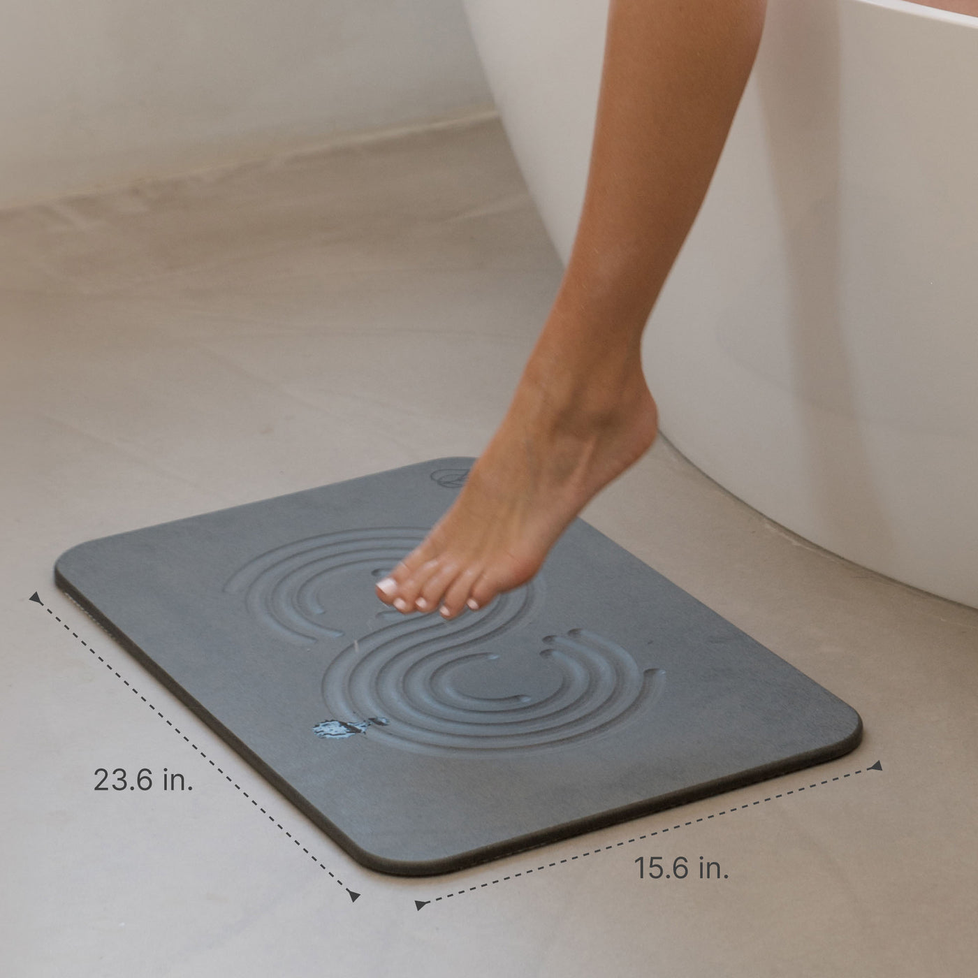Original bath stone in Slate with measurements, 23.6 x 15.6
