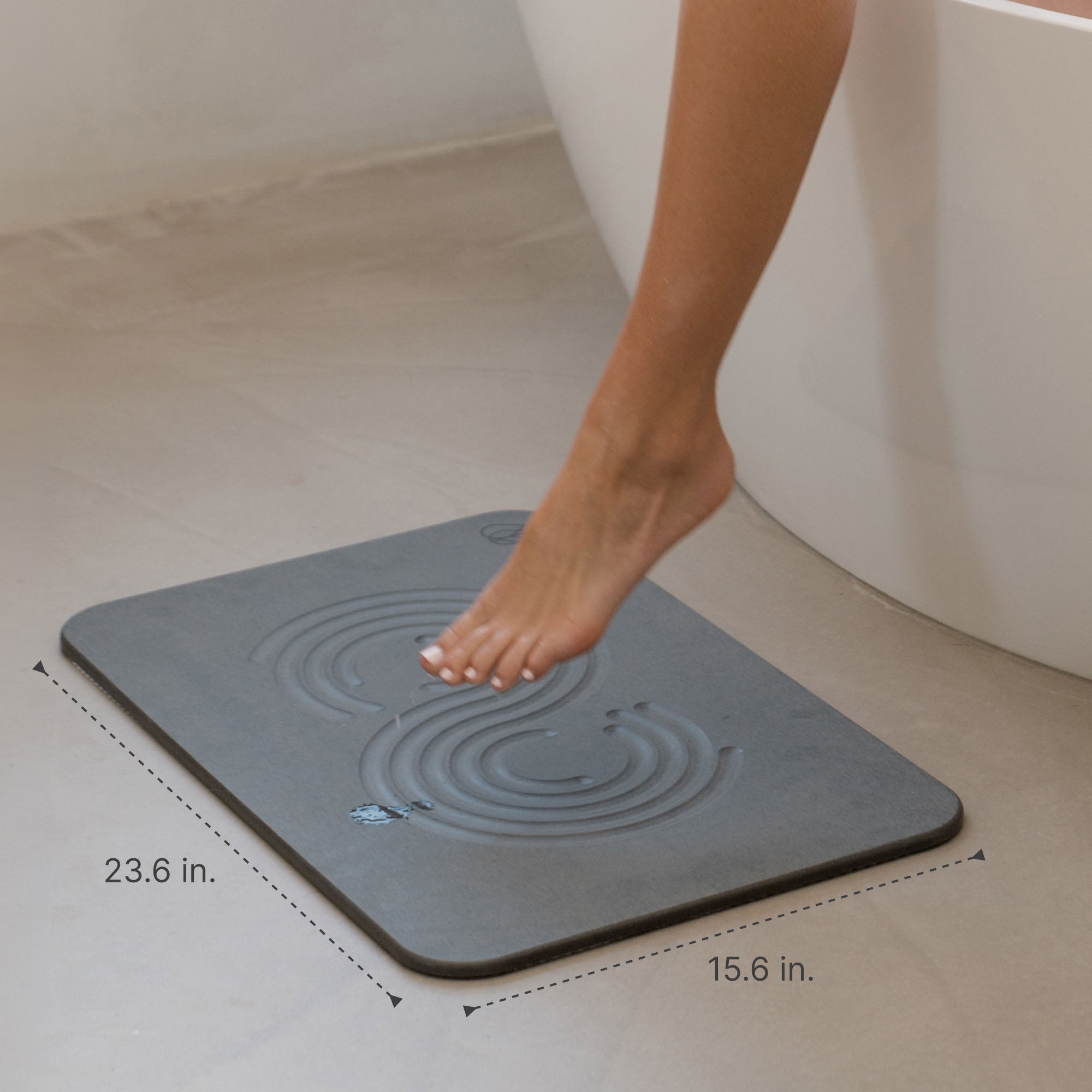 Original bath stone in Slate with measurements, 23.6 x 15.6