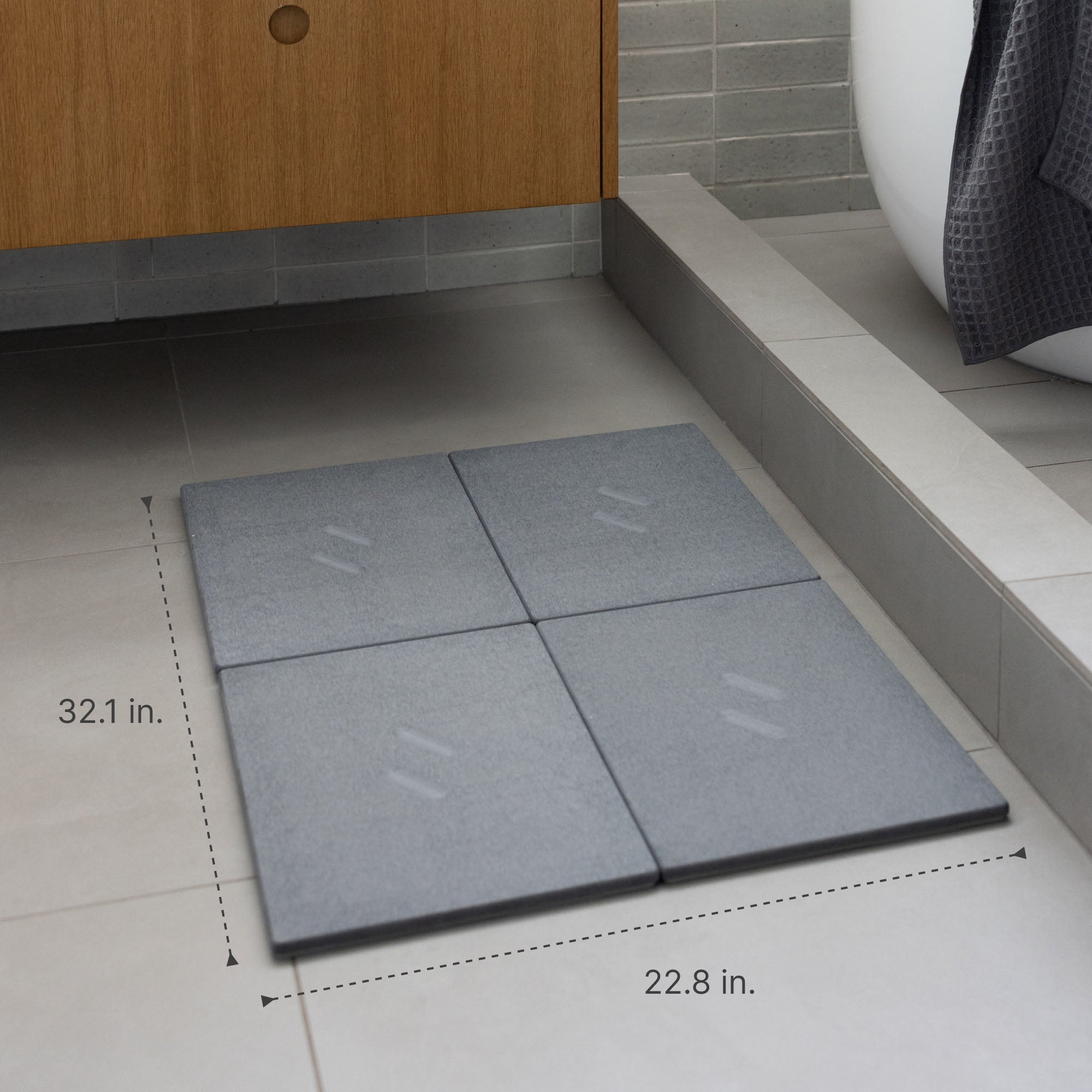 Large Alta bath stone in Slate with dimensions: 22.8 x 32.1