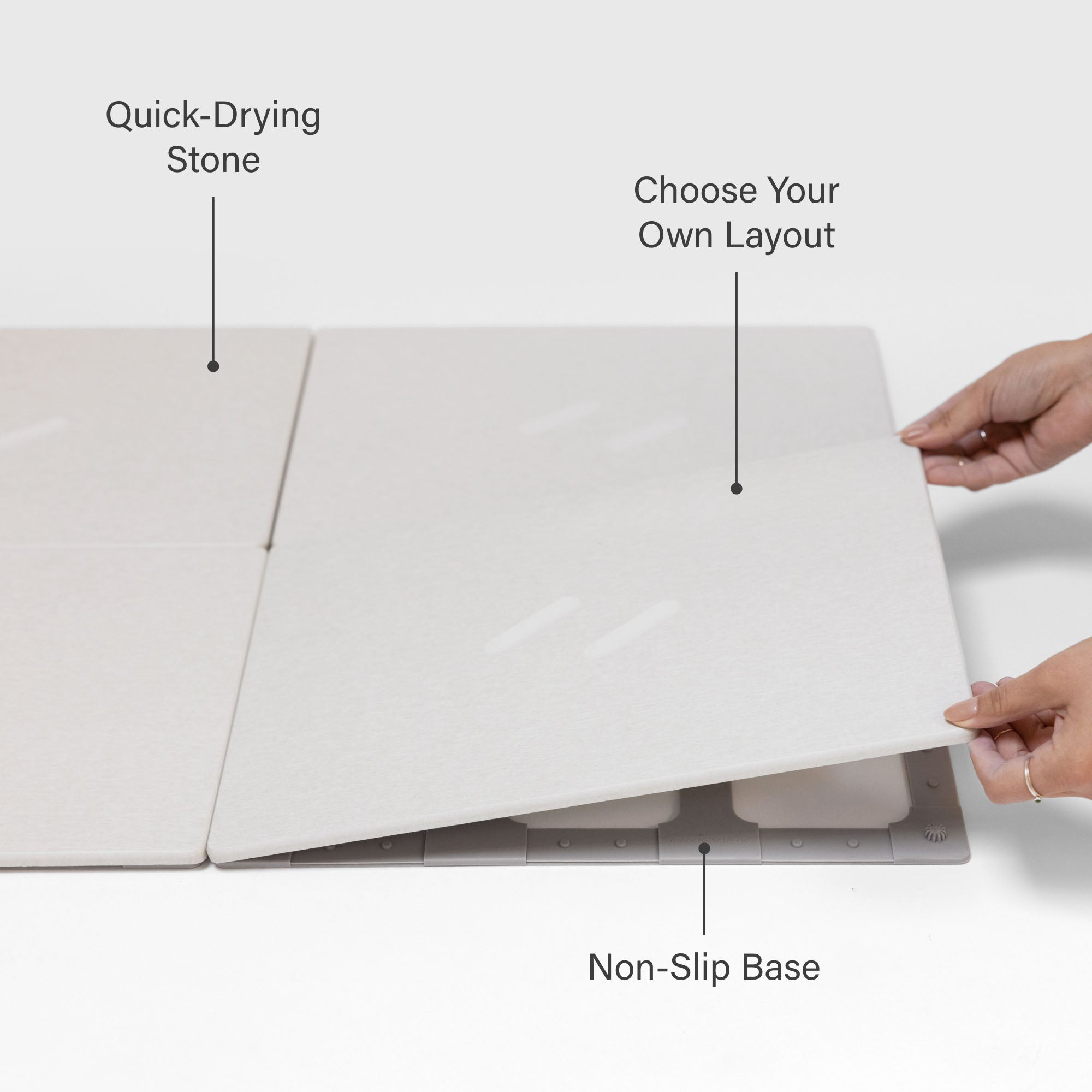 Large Alta bath stone in Sandstone: Quick-drying stone, Choose your own layout, Non-slip base. 