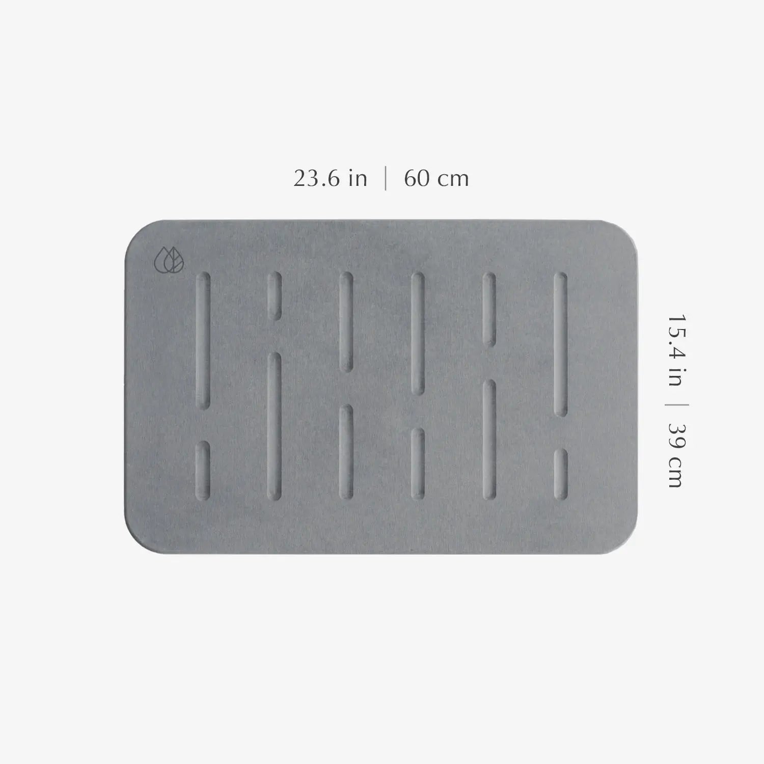 Slate rain bath stone mat dimensions 23.6 by 15.4 inches (60cm by 39 cm)