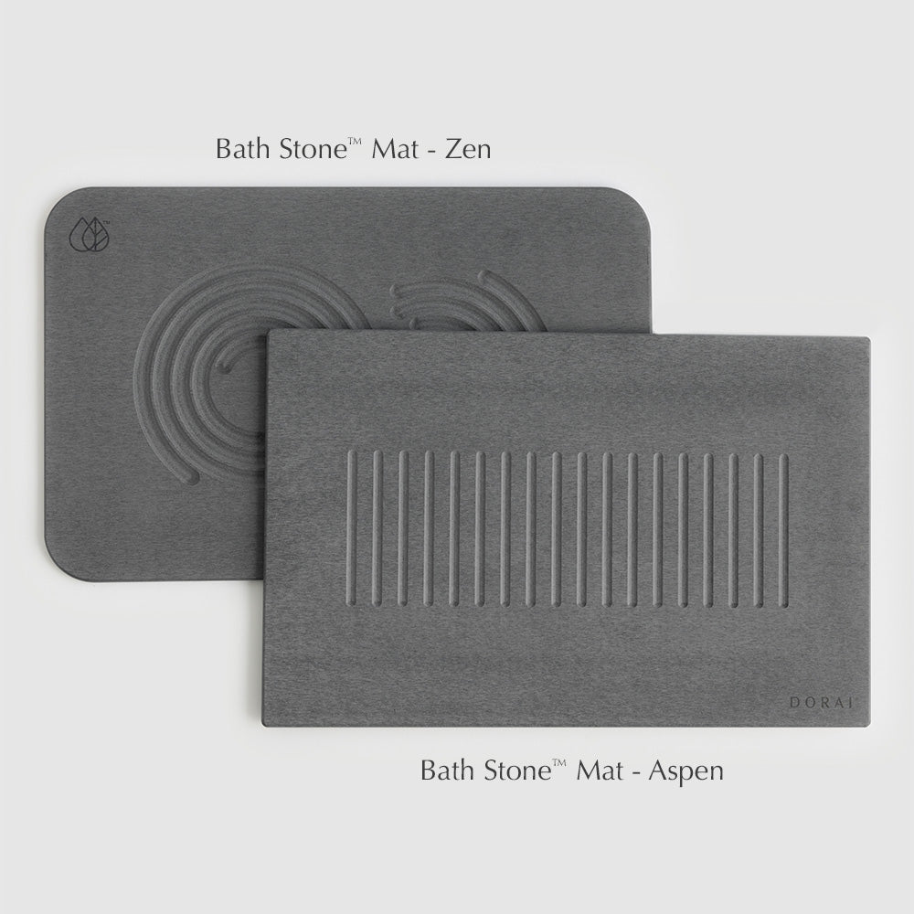 Bath Stone™ Mat - Aspen & Brush Holder