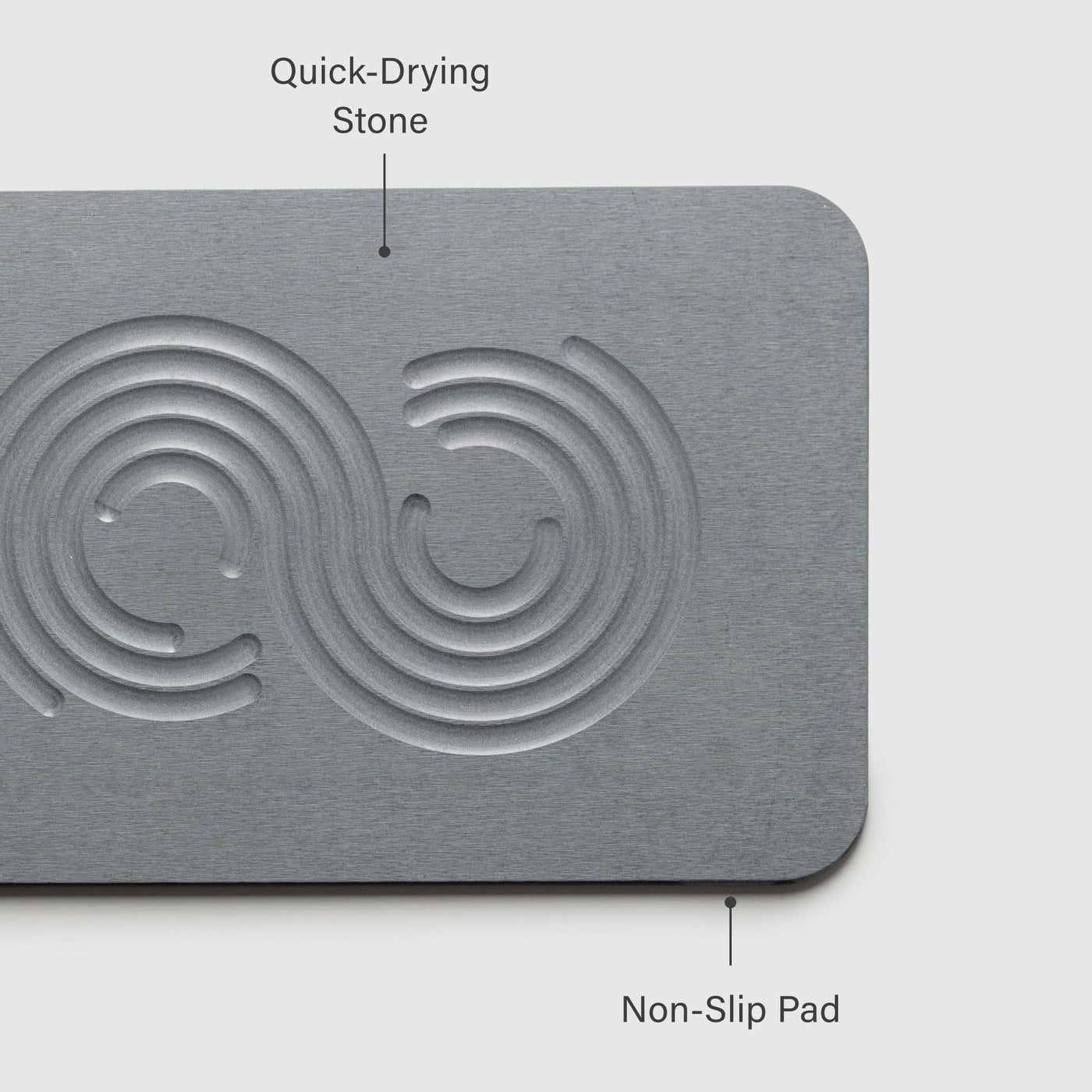 Original bath stone in Ash. Quick-drying stone, non-slip pad