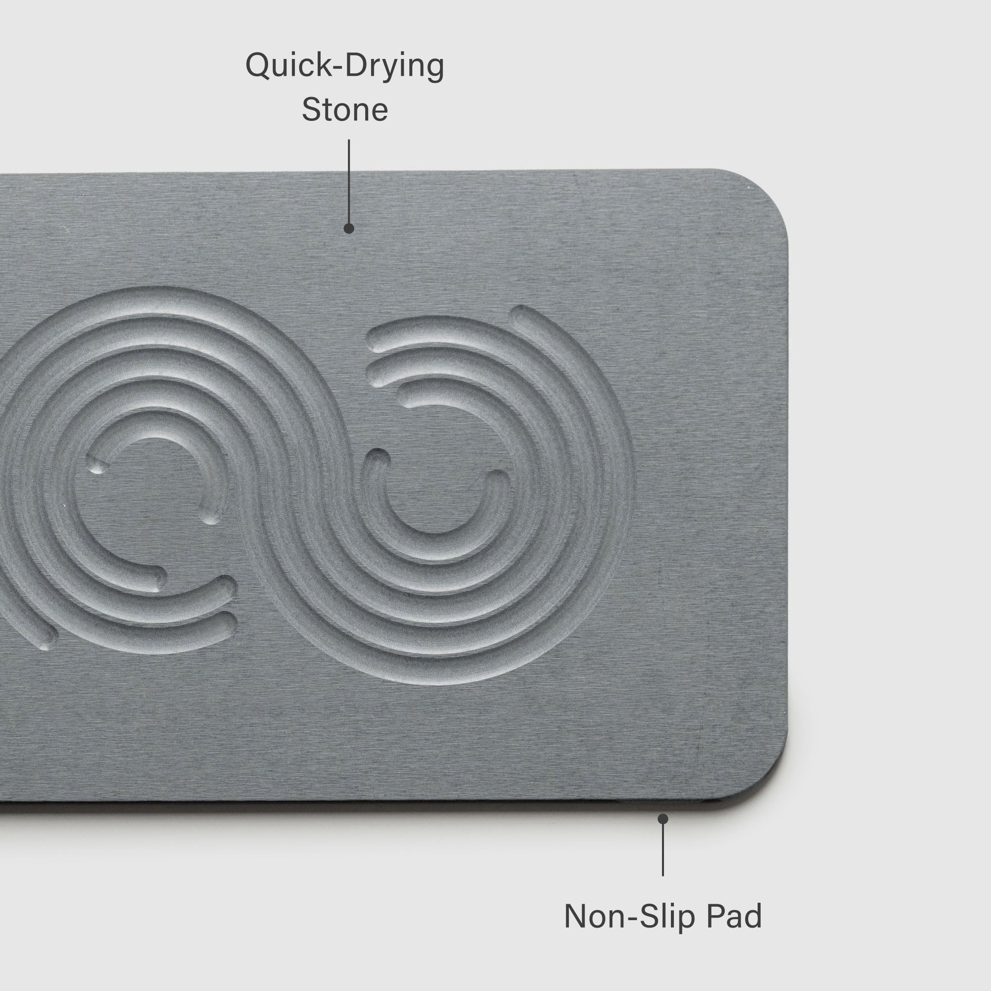 Original bath stone in Ash. Quick-drying stone, non-slip pad