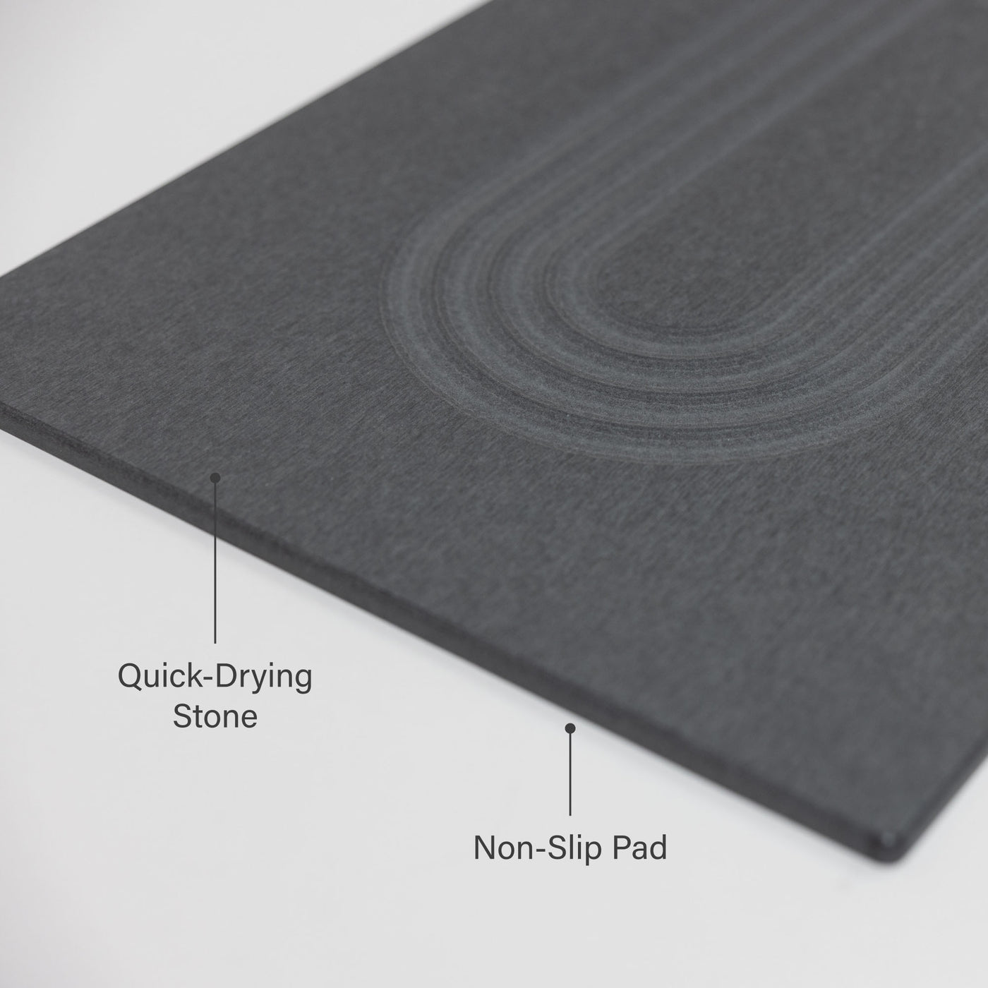 Original bath stone in Slate: Quick-drying stone, Non-slip pad