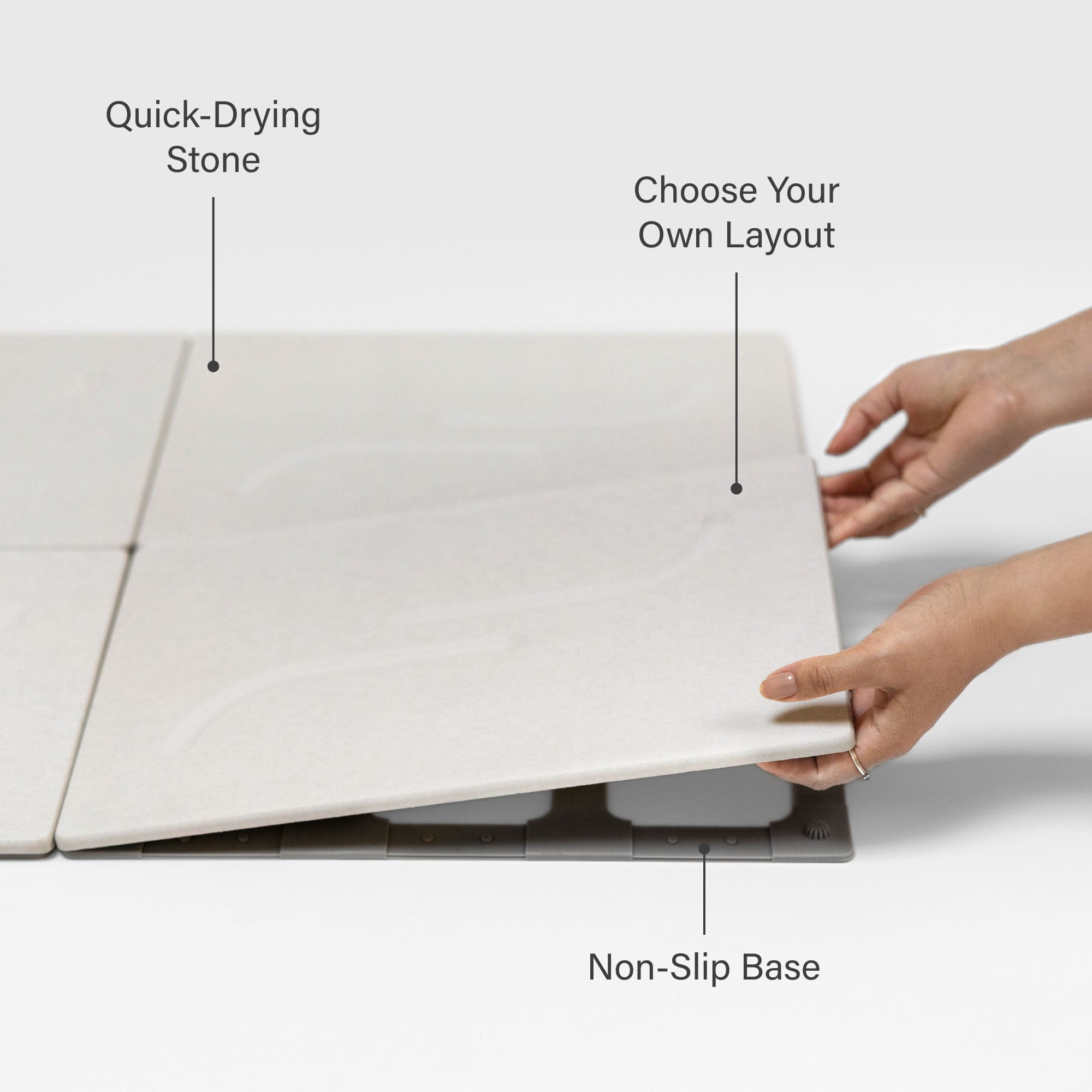 Large arch bath stone in Sandstone: Quick-drying stone, Choose your own layout, Non-slip base. 