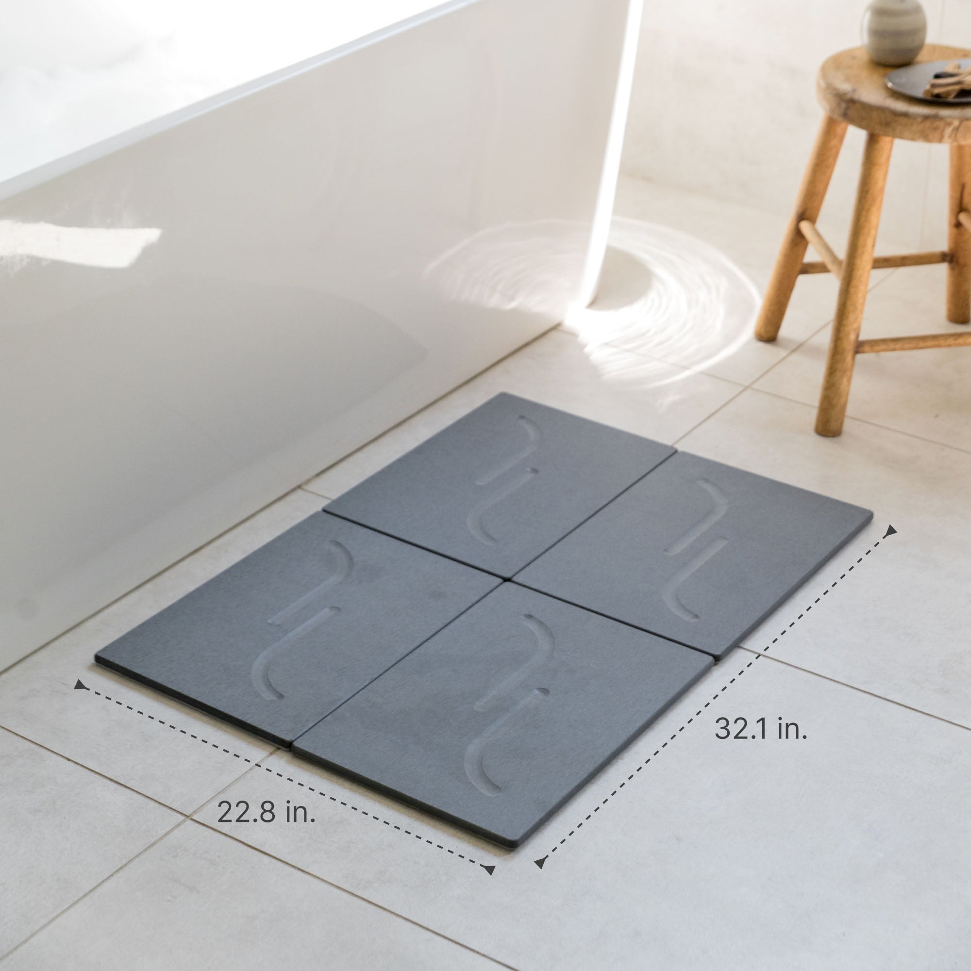 Large arch bath stone in slate with dimensions: 22.8 x 32.1
