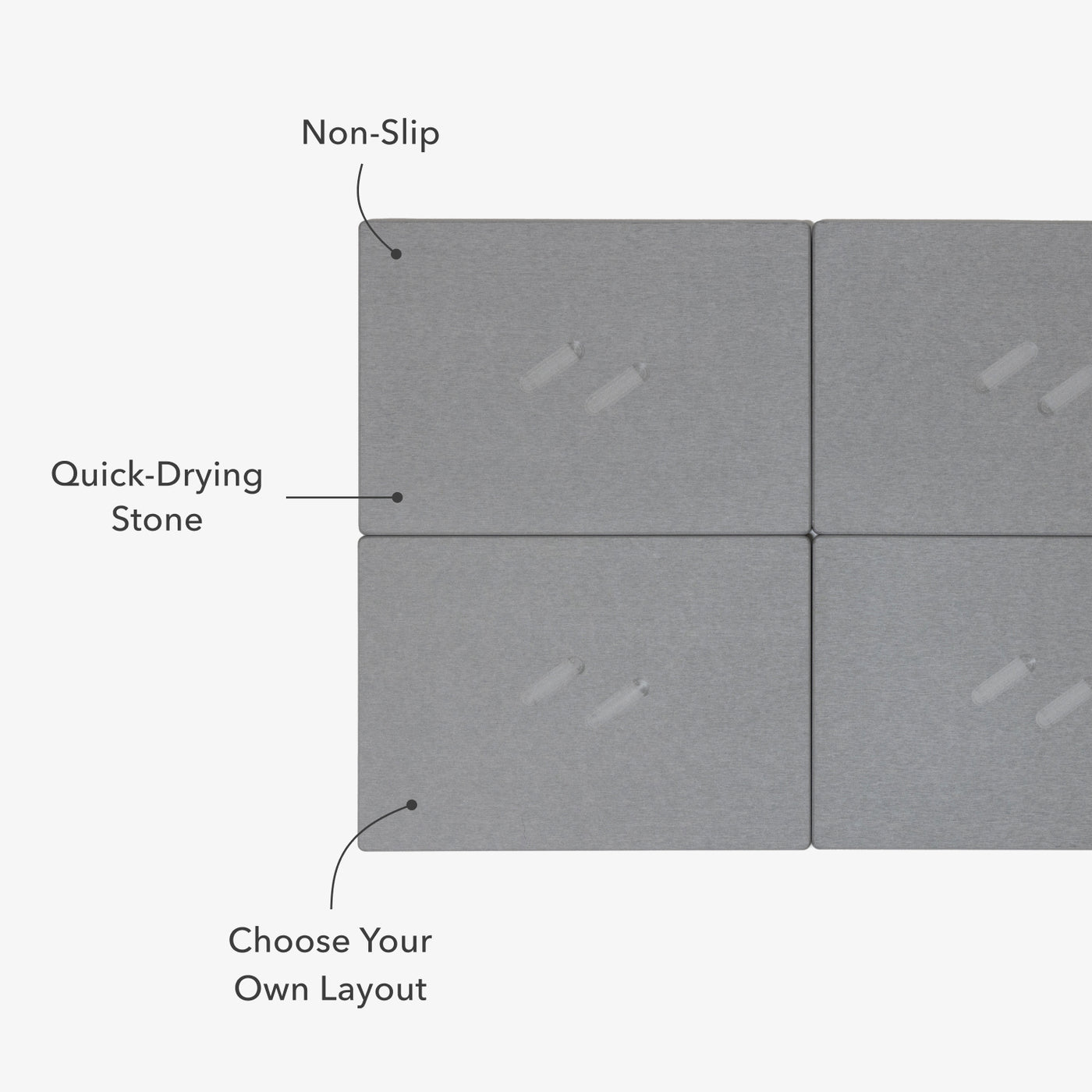 Large Bath Stone™ Mat - 2-Pack