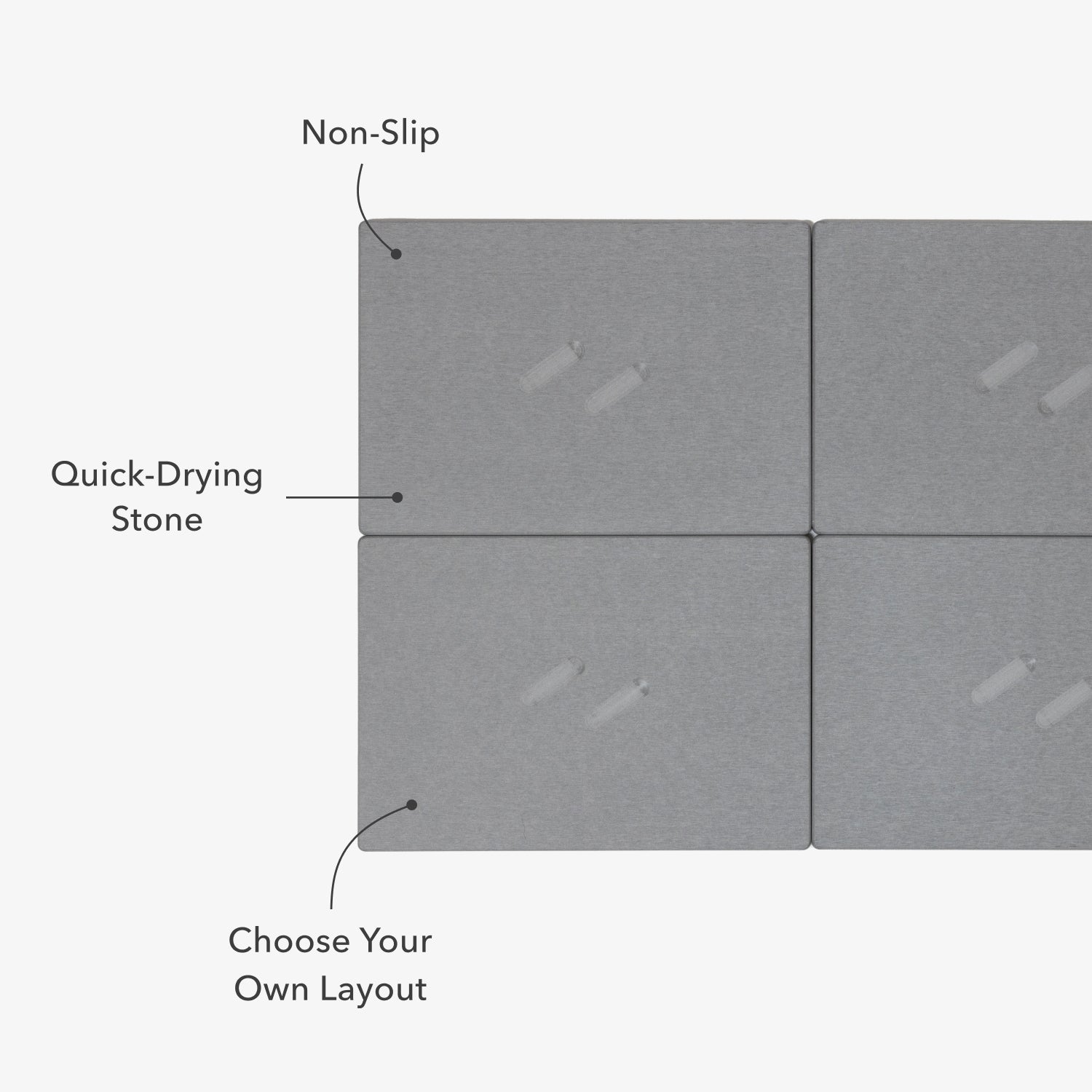 Large Bath Stone™ Mat - 2-Pack