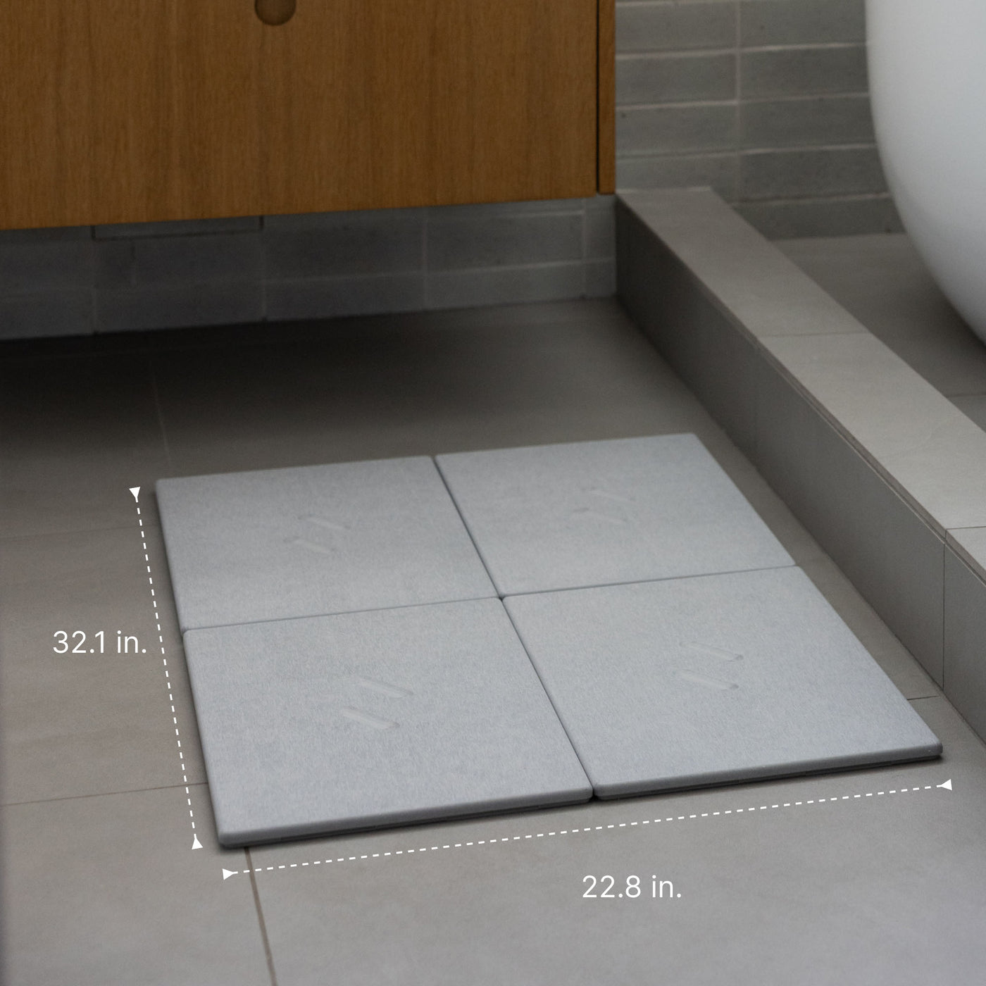 Large Alta bath stone in Ash with dimensions: 22.8 x 32.1