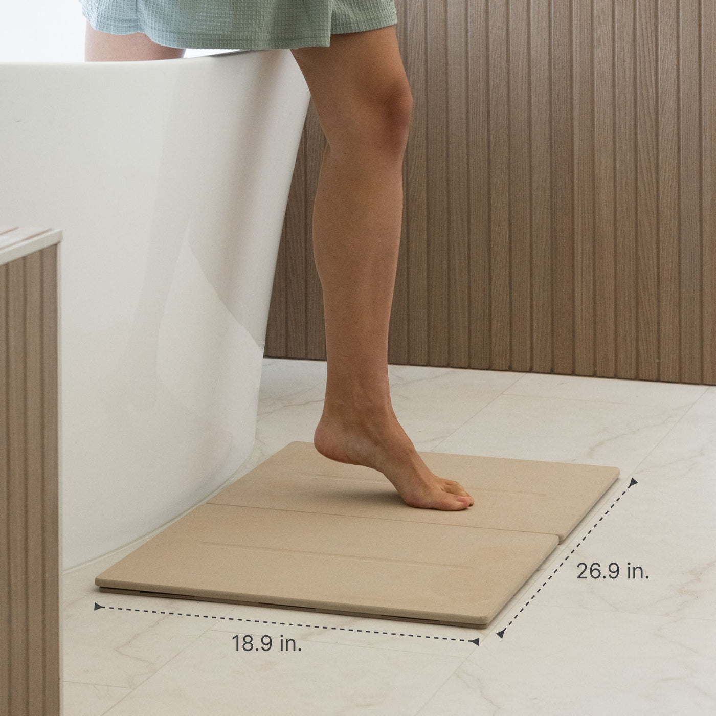 Clay Medium Bath Stone Mat: 26.9" x 18.9" | Pre-Order Clay