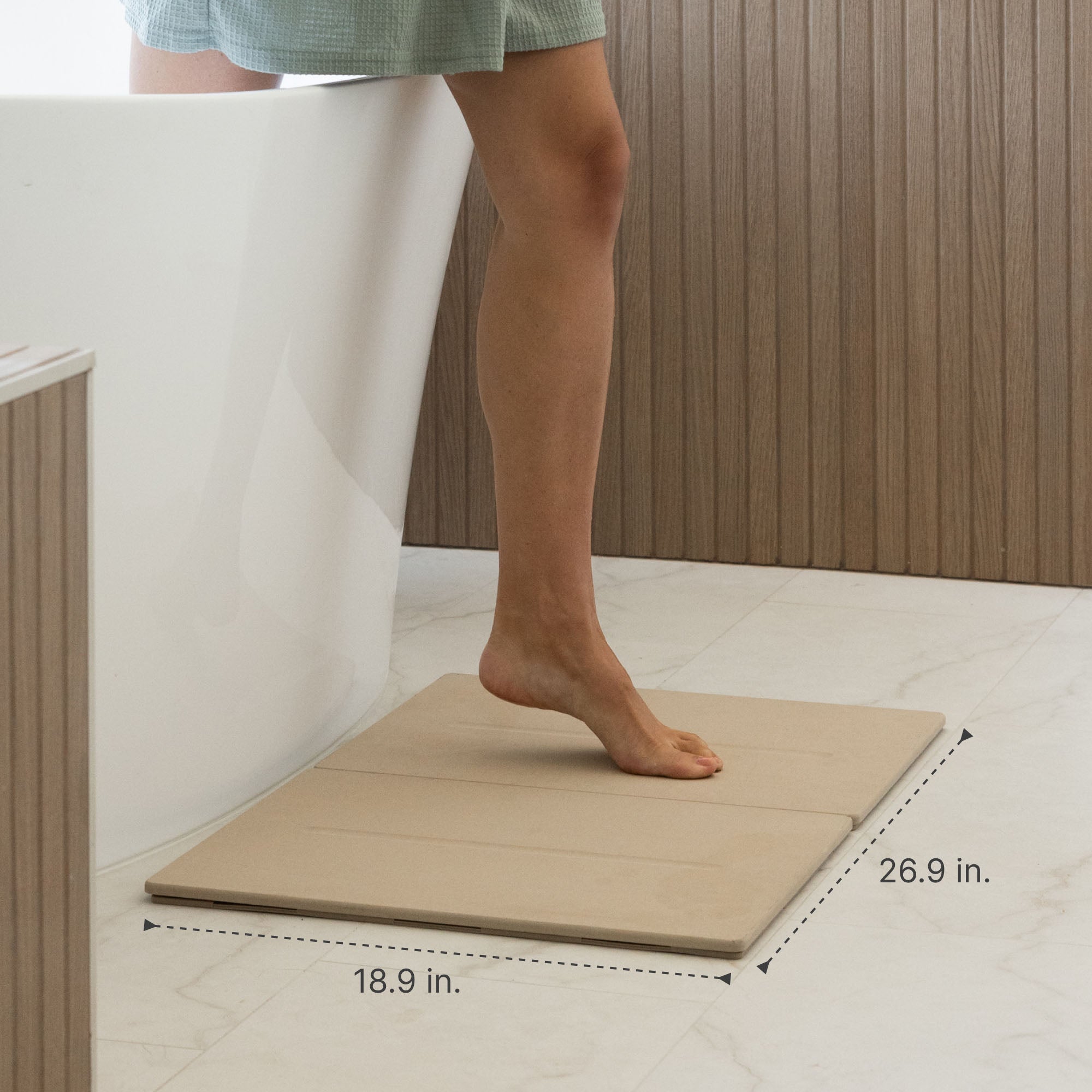 Clay Medium Bath Stone Mat: 26.9" x 18.9" | Pre-Order Clay