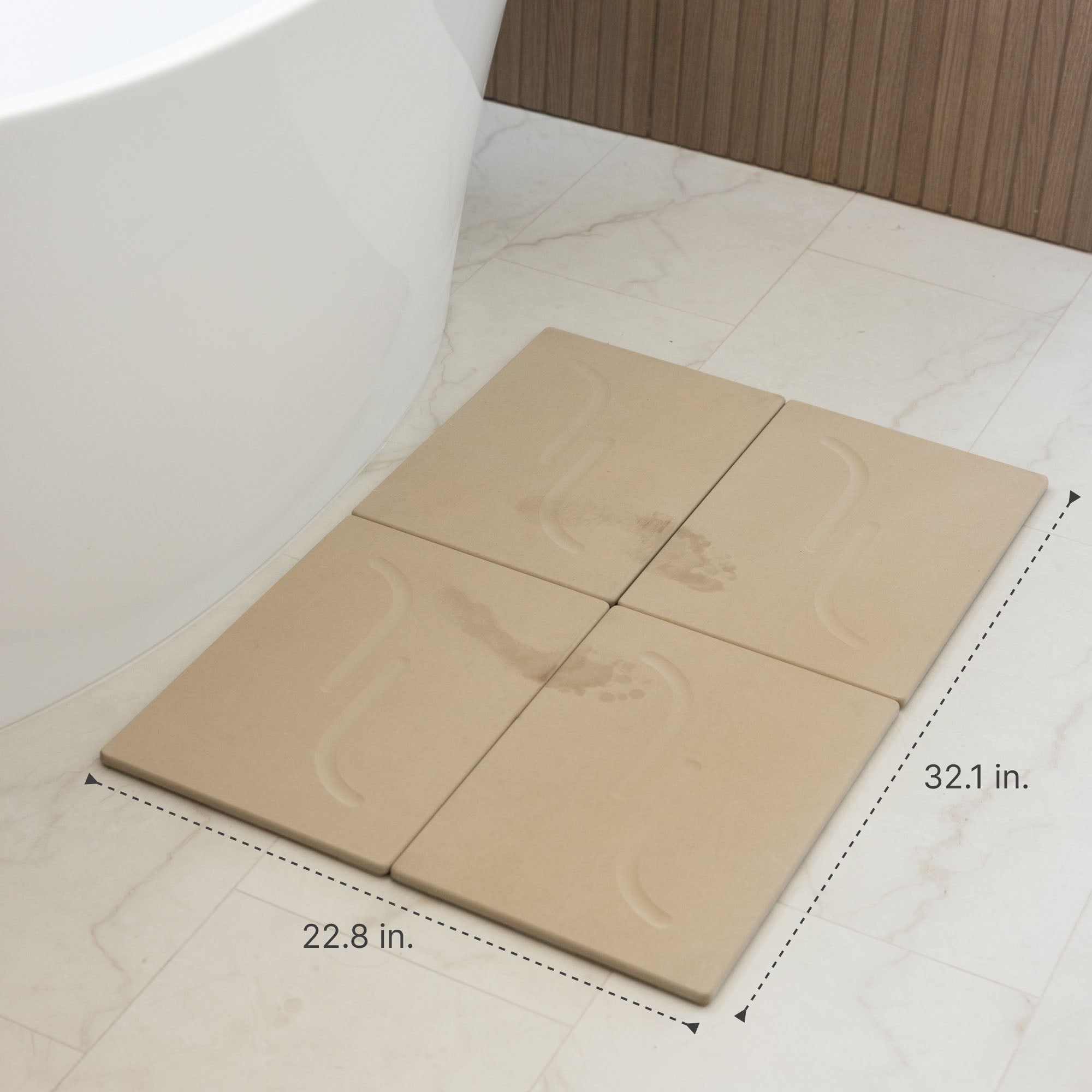Clay Alta Large Bath Stone Mat: 22.8" x 32.1"