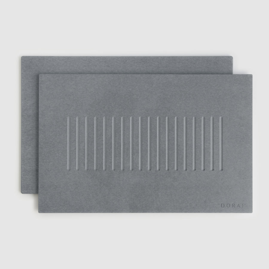 2 pack of aspen quick-drying bath mats in ash