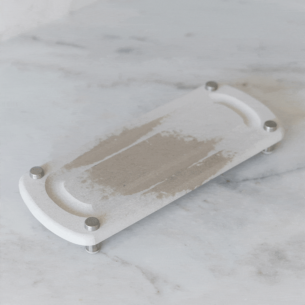 gif of quick drying sink caddy