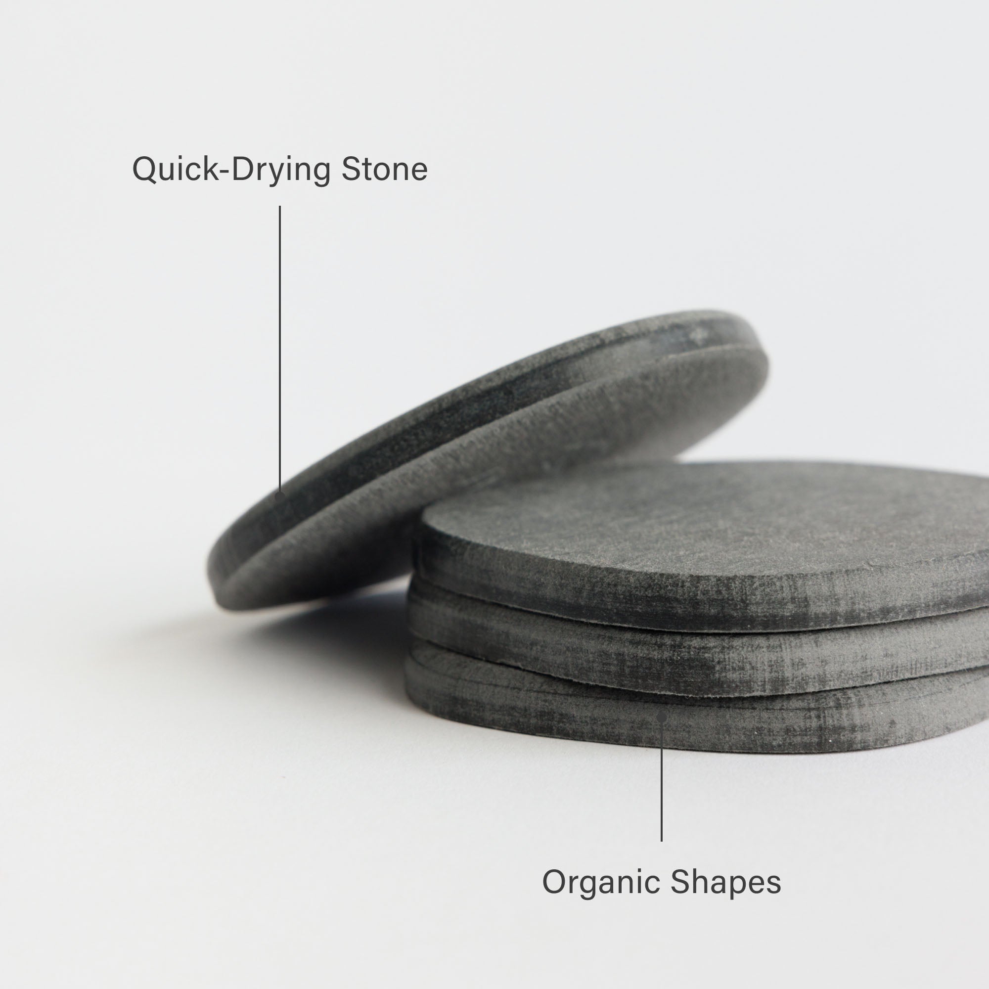 Slate Stone Coaster: Organic Shapes, Quick-drying stone, Felt Feet