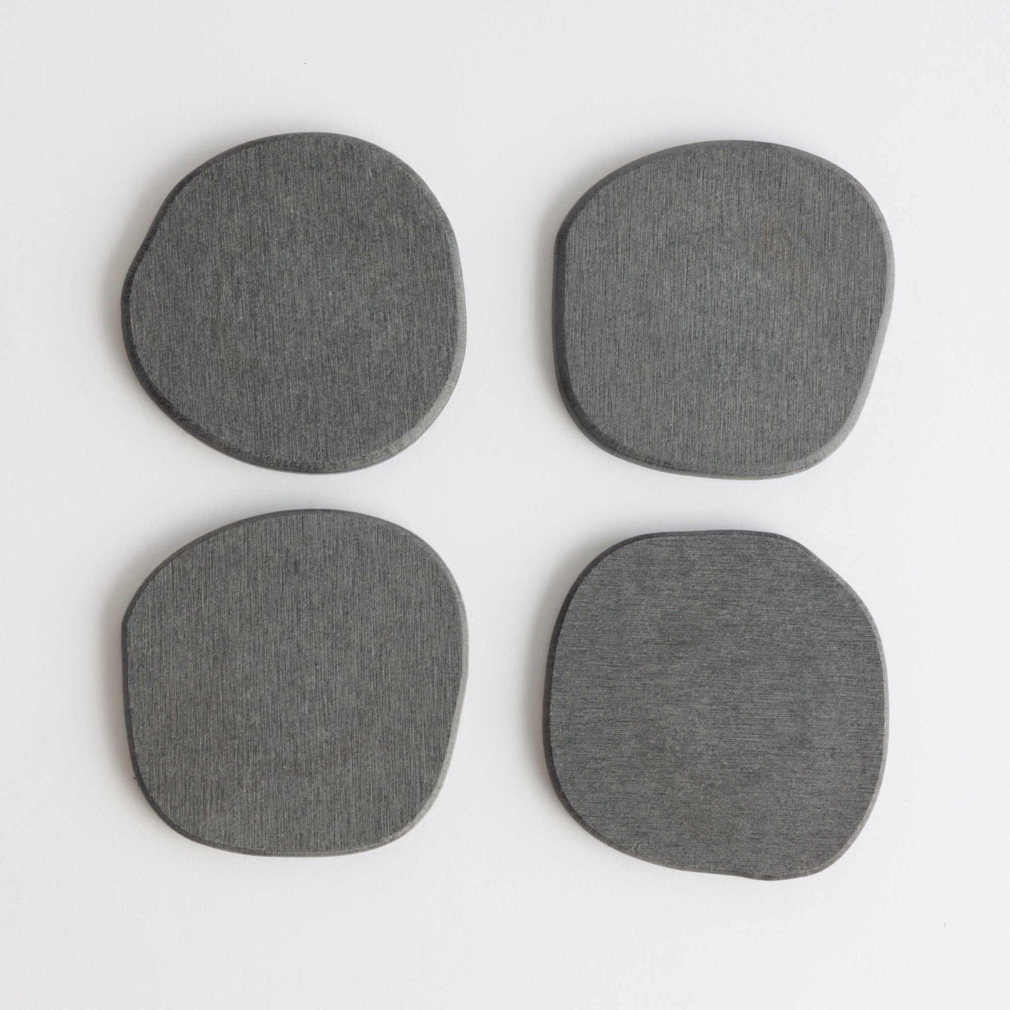 Modern Slate Stone Coaster set on white background.
