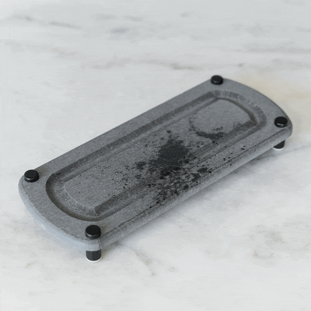 gif of slate sink caddy evaporating quickly