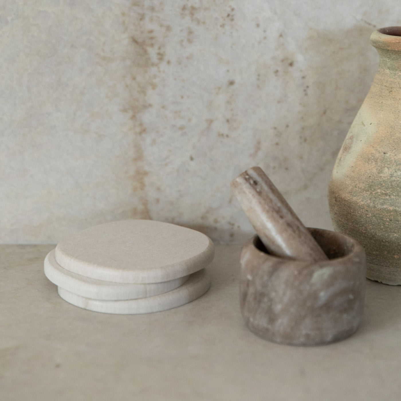 Modern Sandstone Stone Coaster in kitchen.
