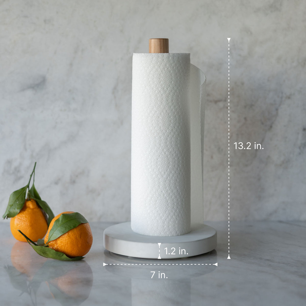 Weighted Paper Towel Holder for Kitchen with Stone Base | Glacier
