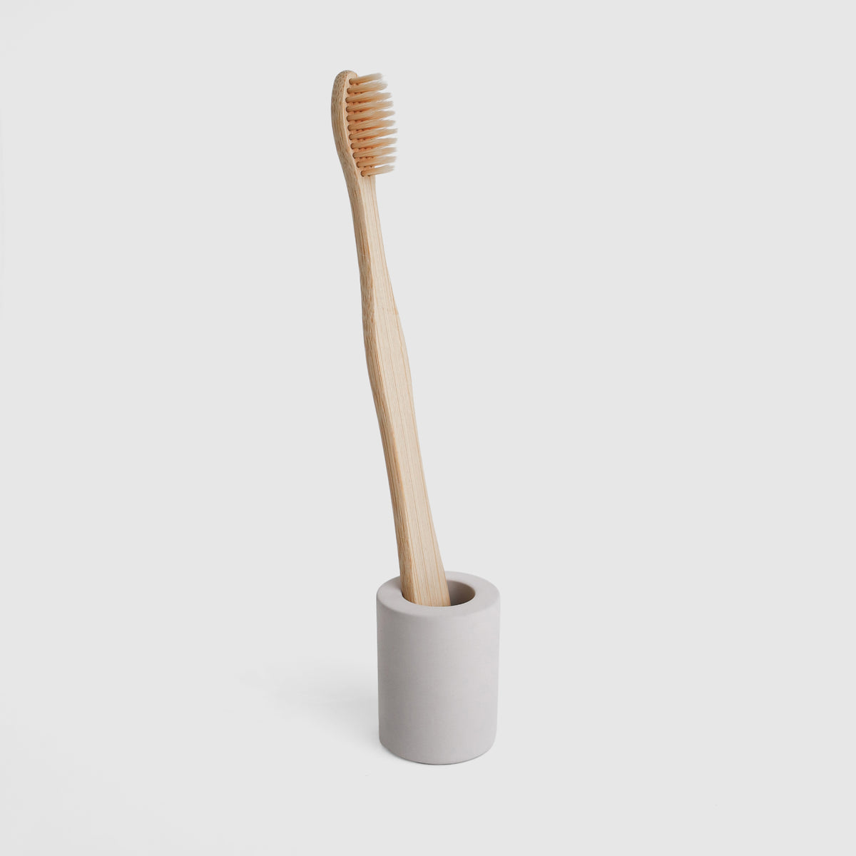 Light Gray Small Toothbrush Holder on white background.