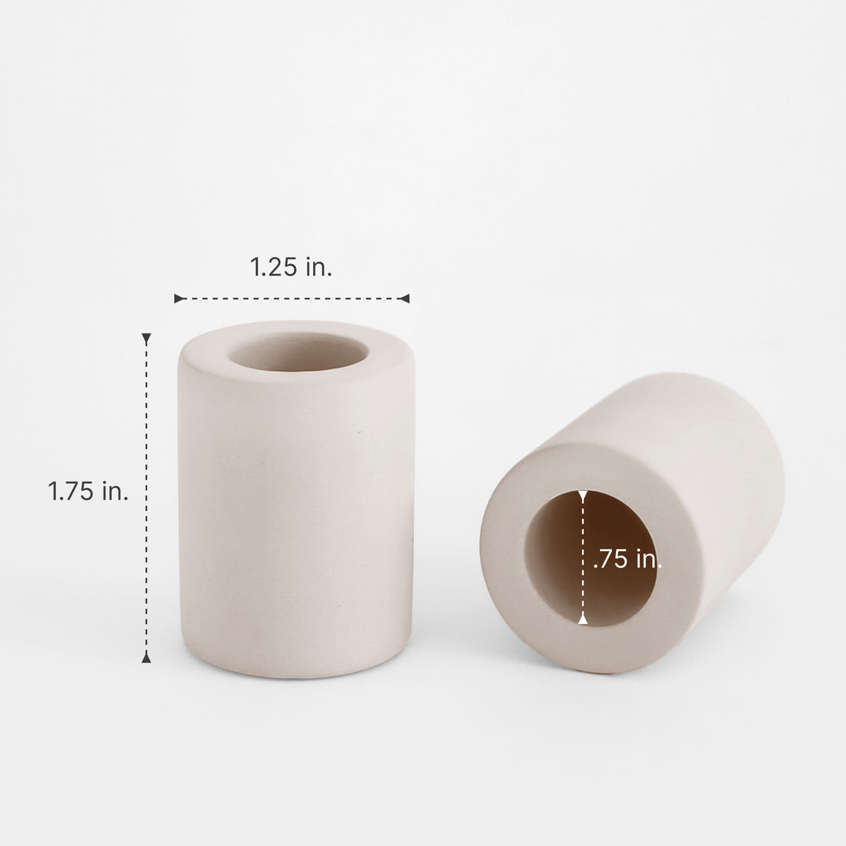 Soft Beige Small Toothbrush Holder: 1.25" x 1.75" (Opening is .75")