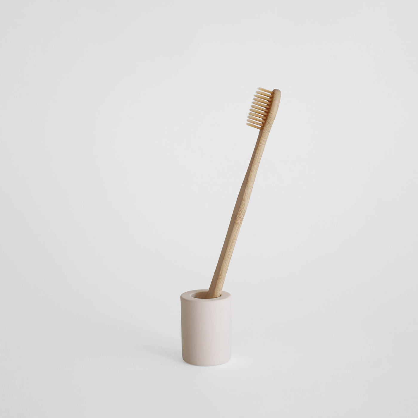 small toothbrush holder in beige