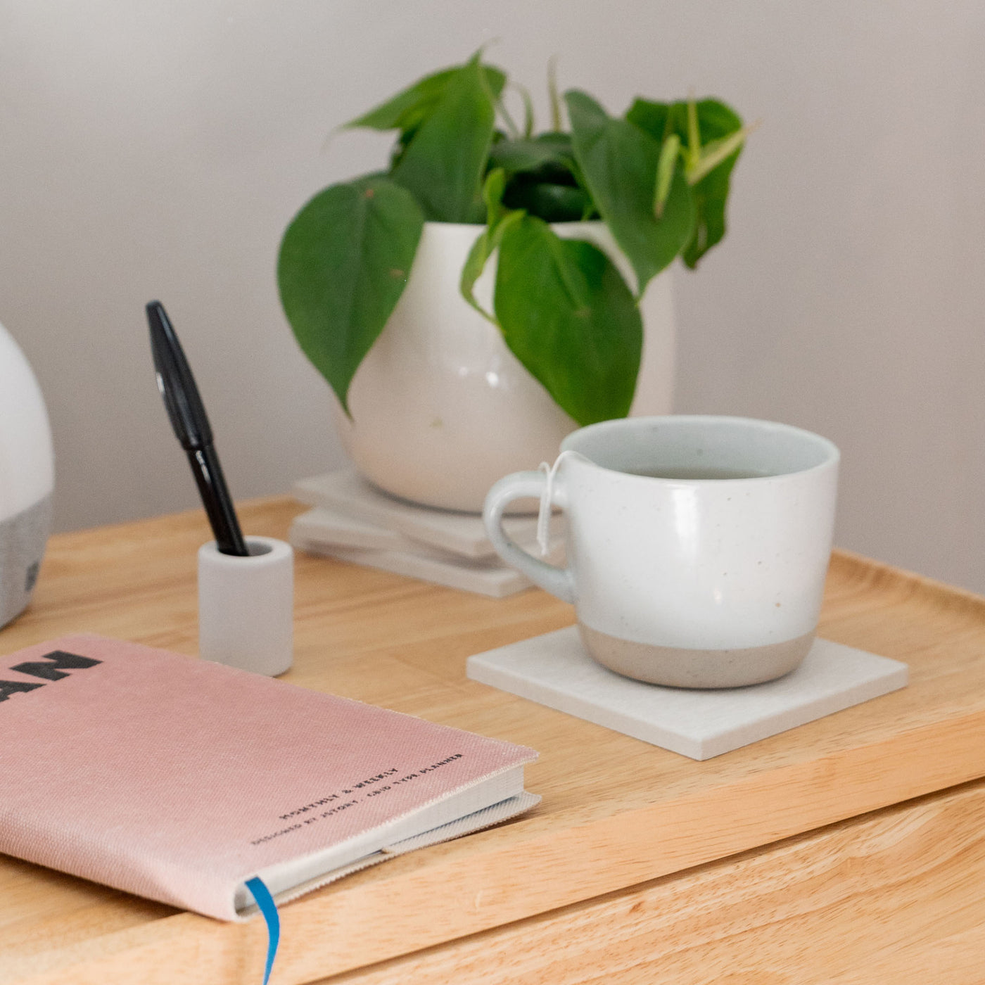 Large Sandstone Coaster with large mug.