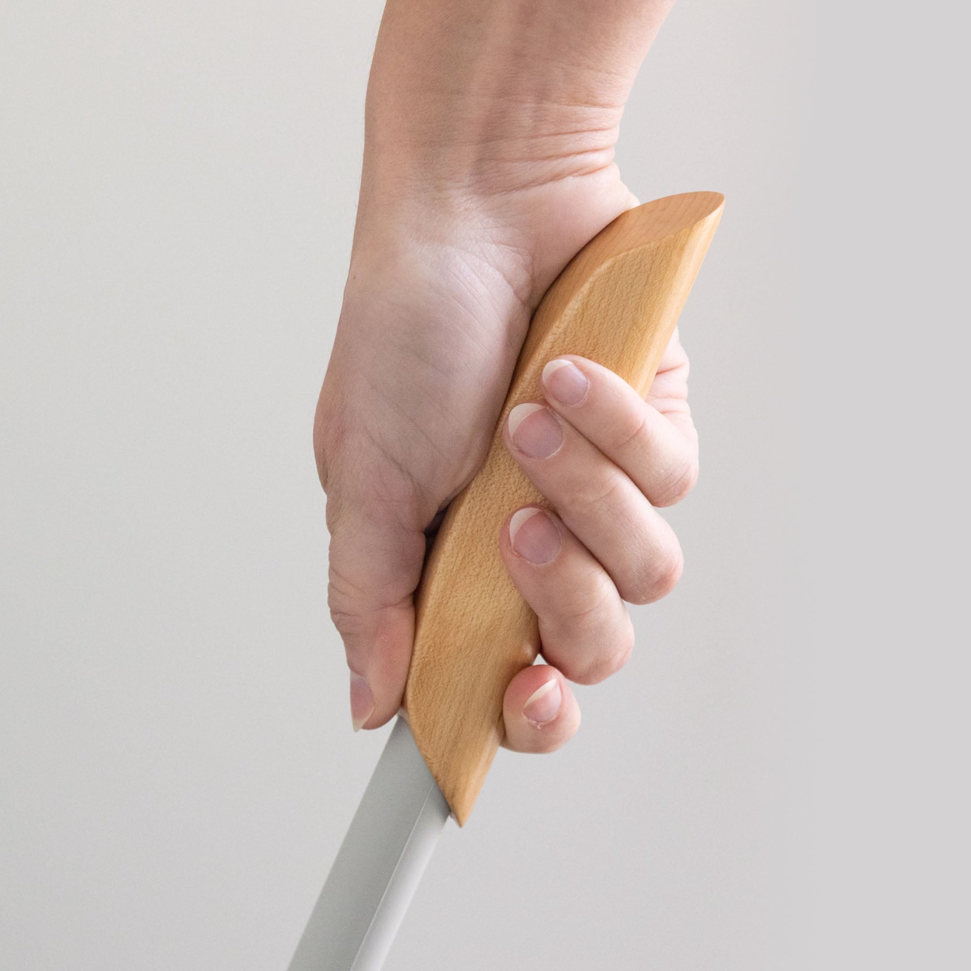 Maple handle for modern toilet brush cleaner. 