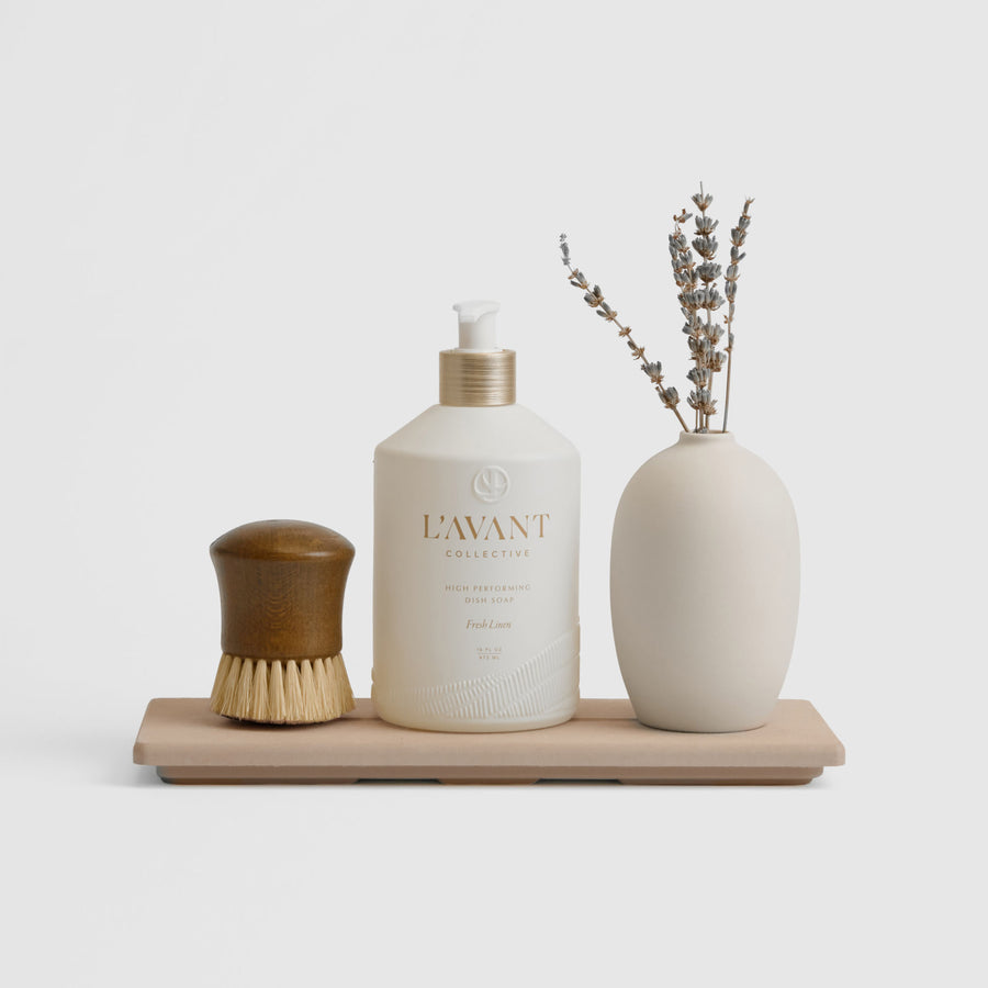 Clay Stone Sink Caddy on white background. | Pre-Order Clay