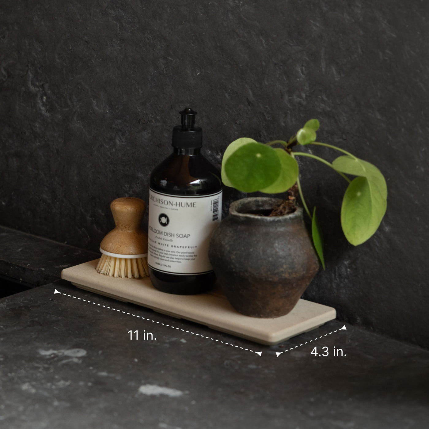 Clay Stone Sink Caddy: 11" x 4.3"