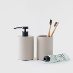 Concrete Soap Dispenser & Brush Holder Set