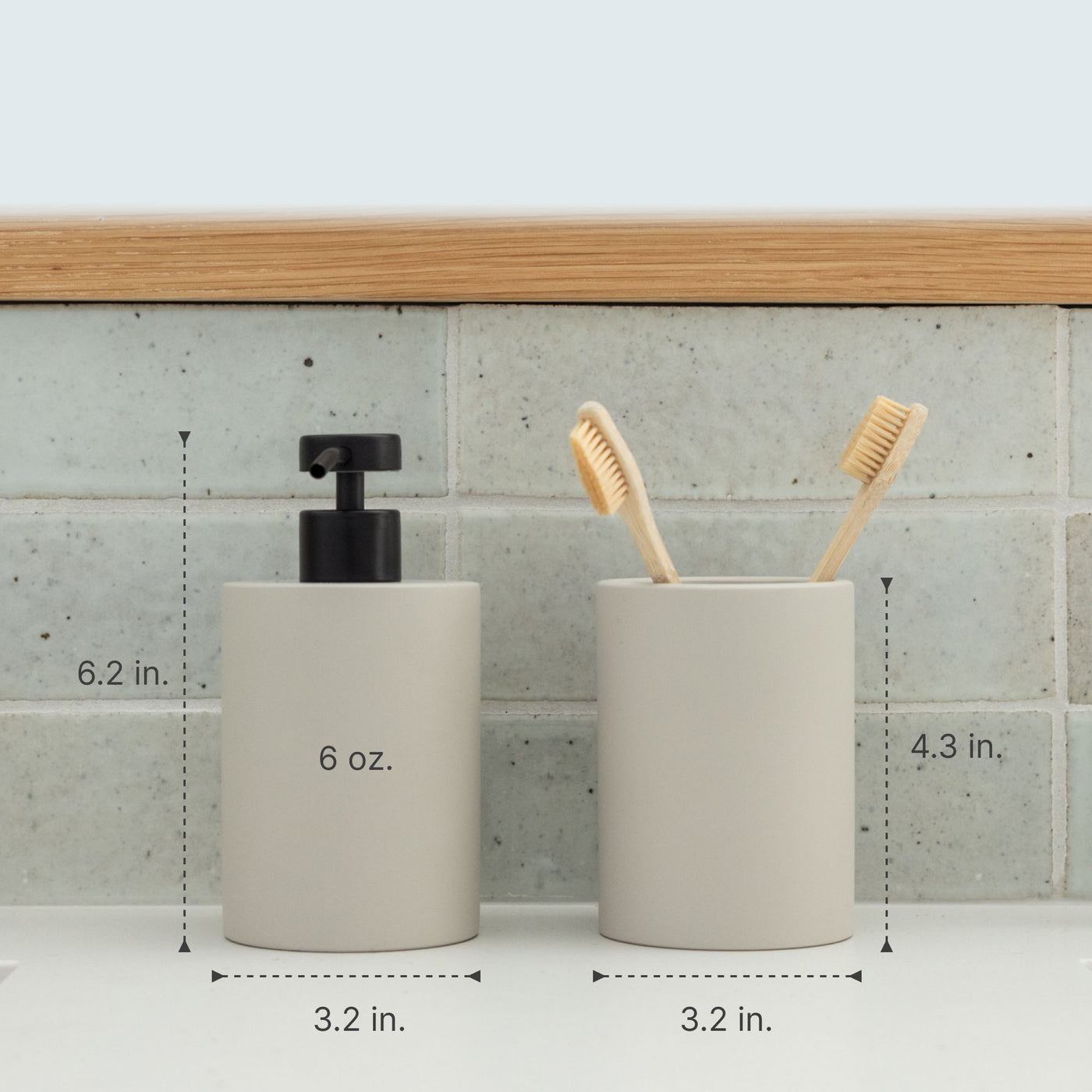 Concrete Soap Dispenser & Brush Holder Set