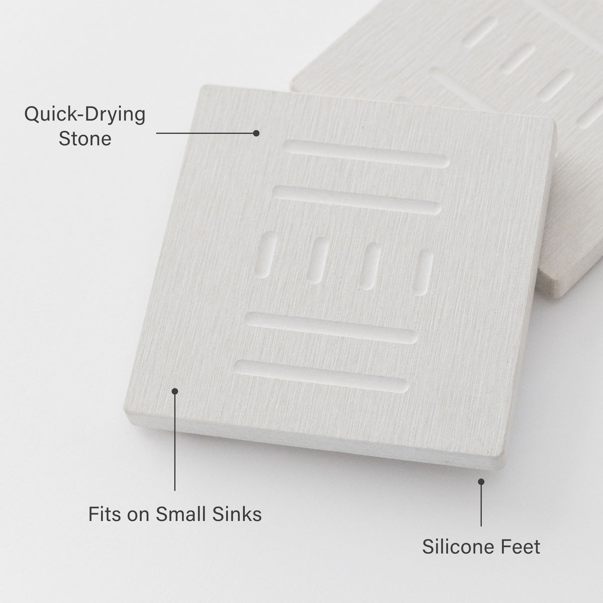 Sandstone Soap Caddy: Quick-Drying Stone, Fits on Small Sinks, Silicone Feet